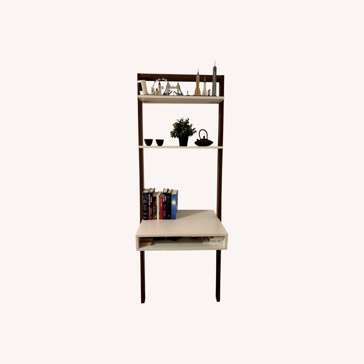 West Elm Ladder Shelf Wall Desk 28" - image-0