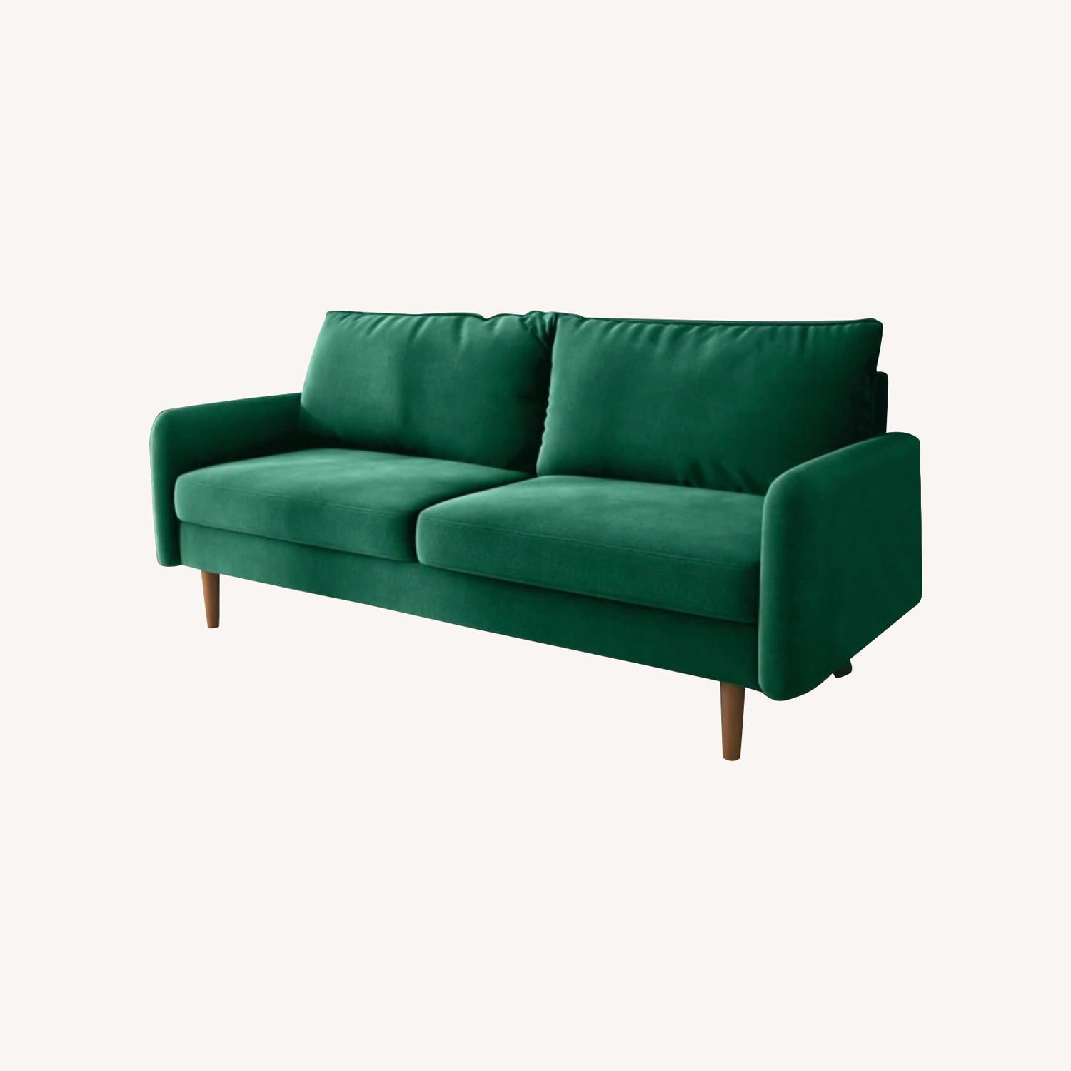 Wayfair Green Velvet Couch - image-0