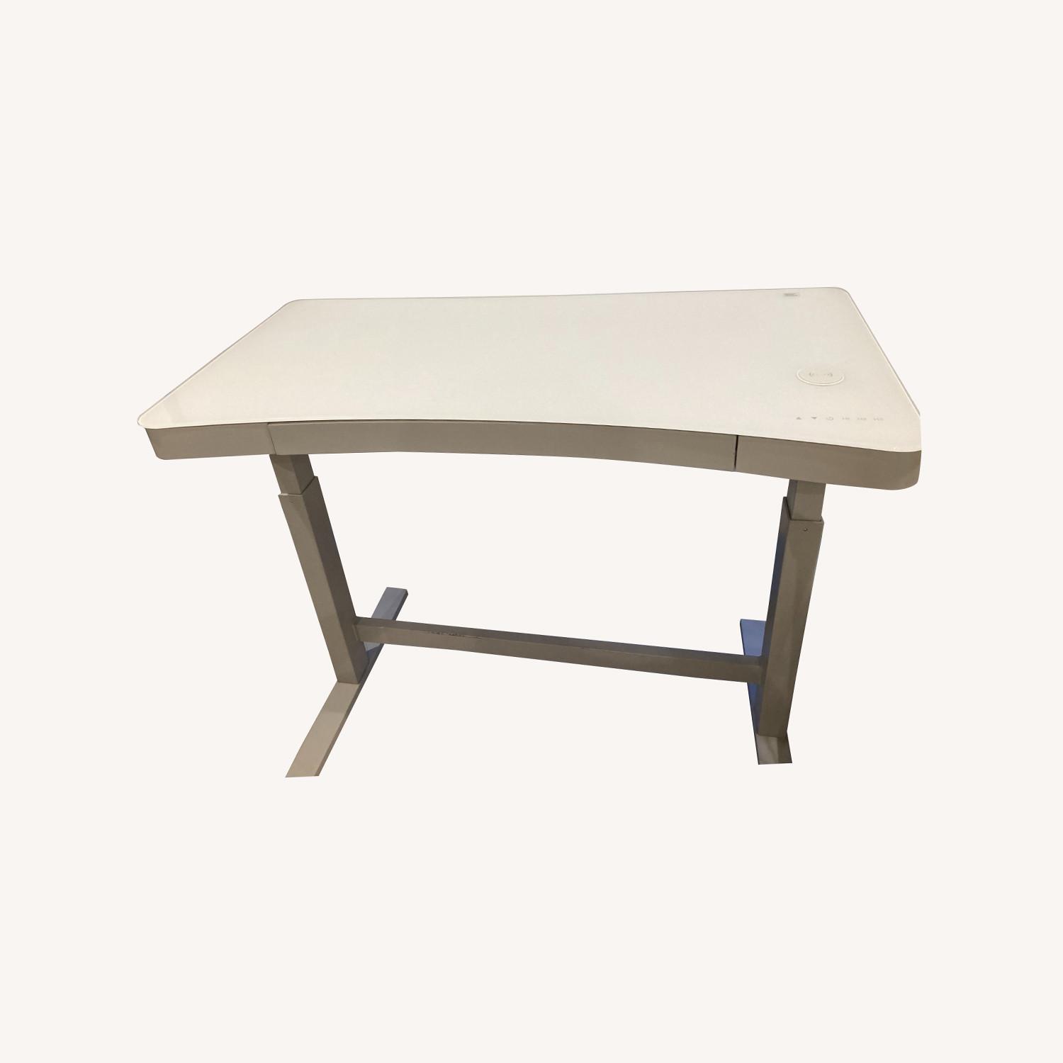 Tresanti Height Adjustable Desk with Glass Top - image-0