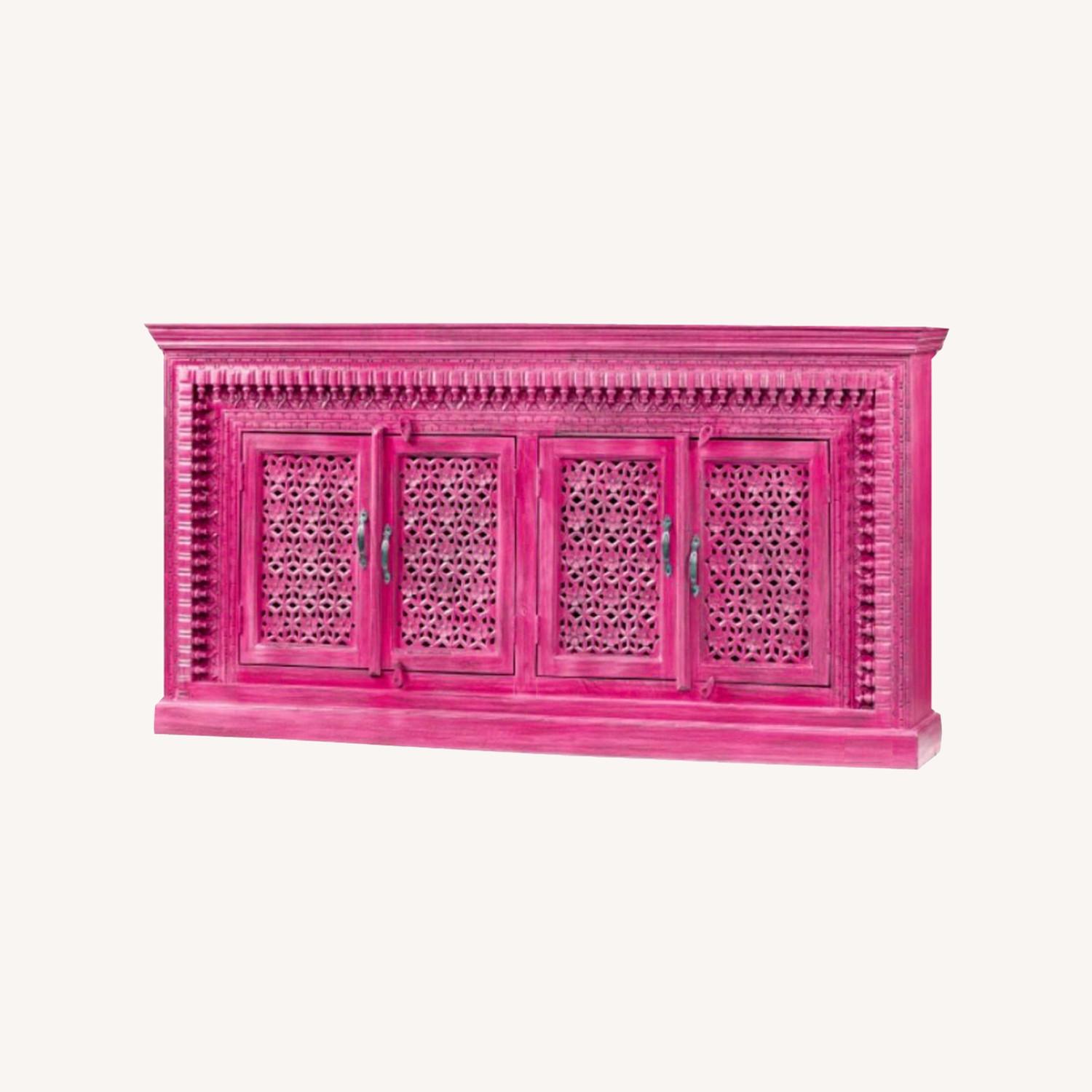 Indian Carved Solid Wood Sideboard - image-0