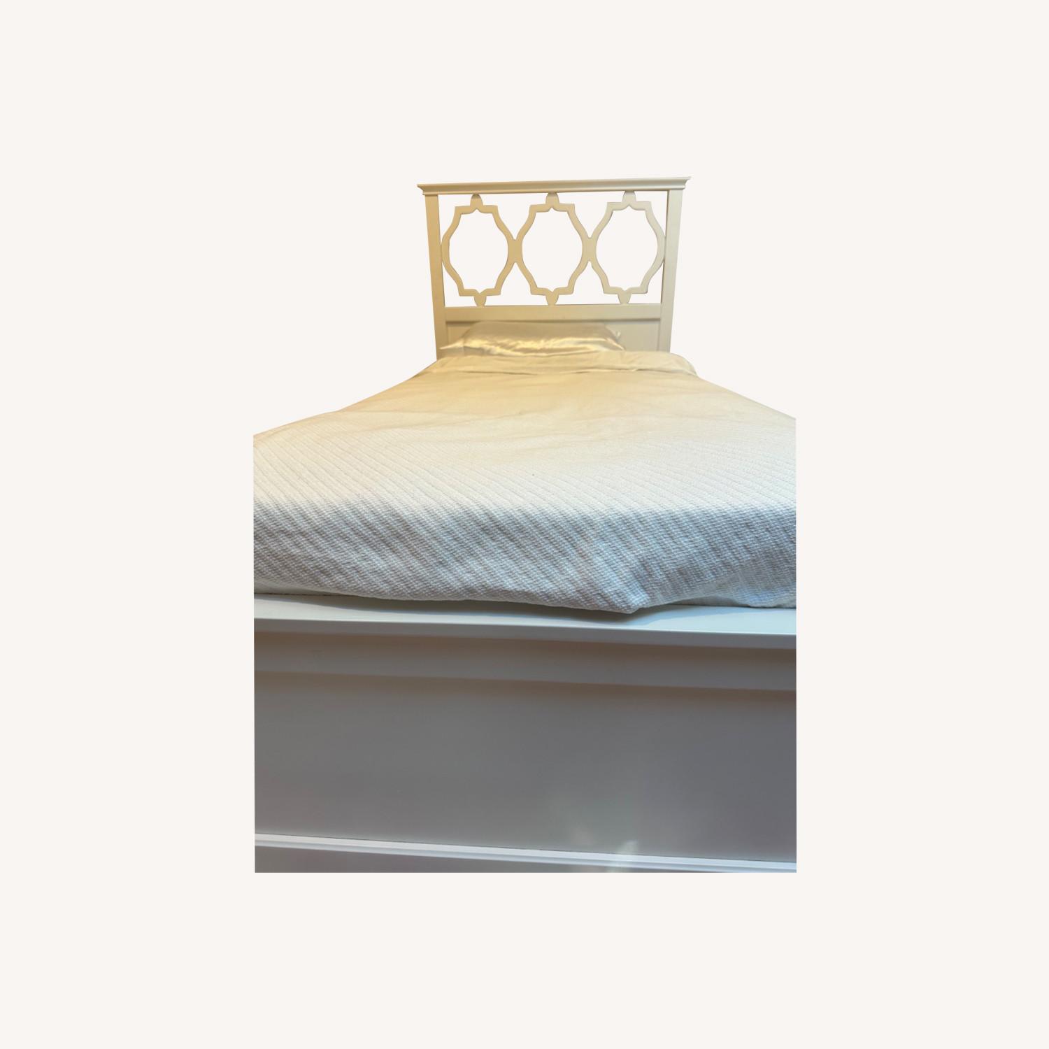 White Pottery Barn Twin Bed with Drawers - image-0