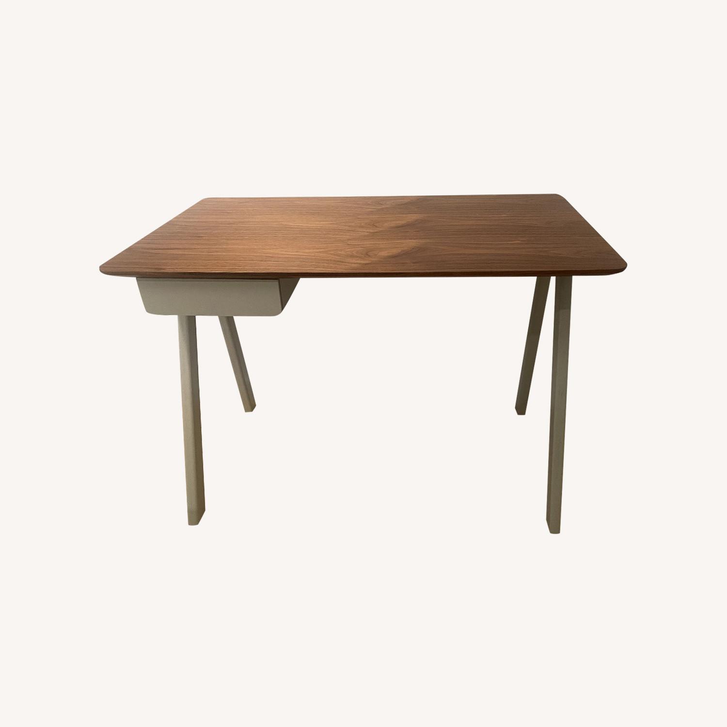 Stash Table Blu Dot Walnut Wood Stash Desk - AptDeco