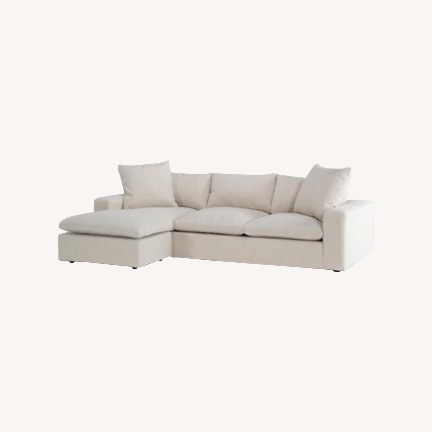 Living Spaces Shuffle Sofa With Reversible Chaise - image-0