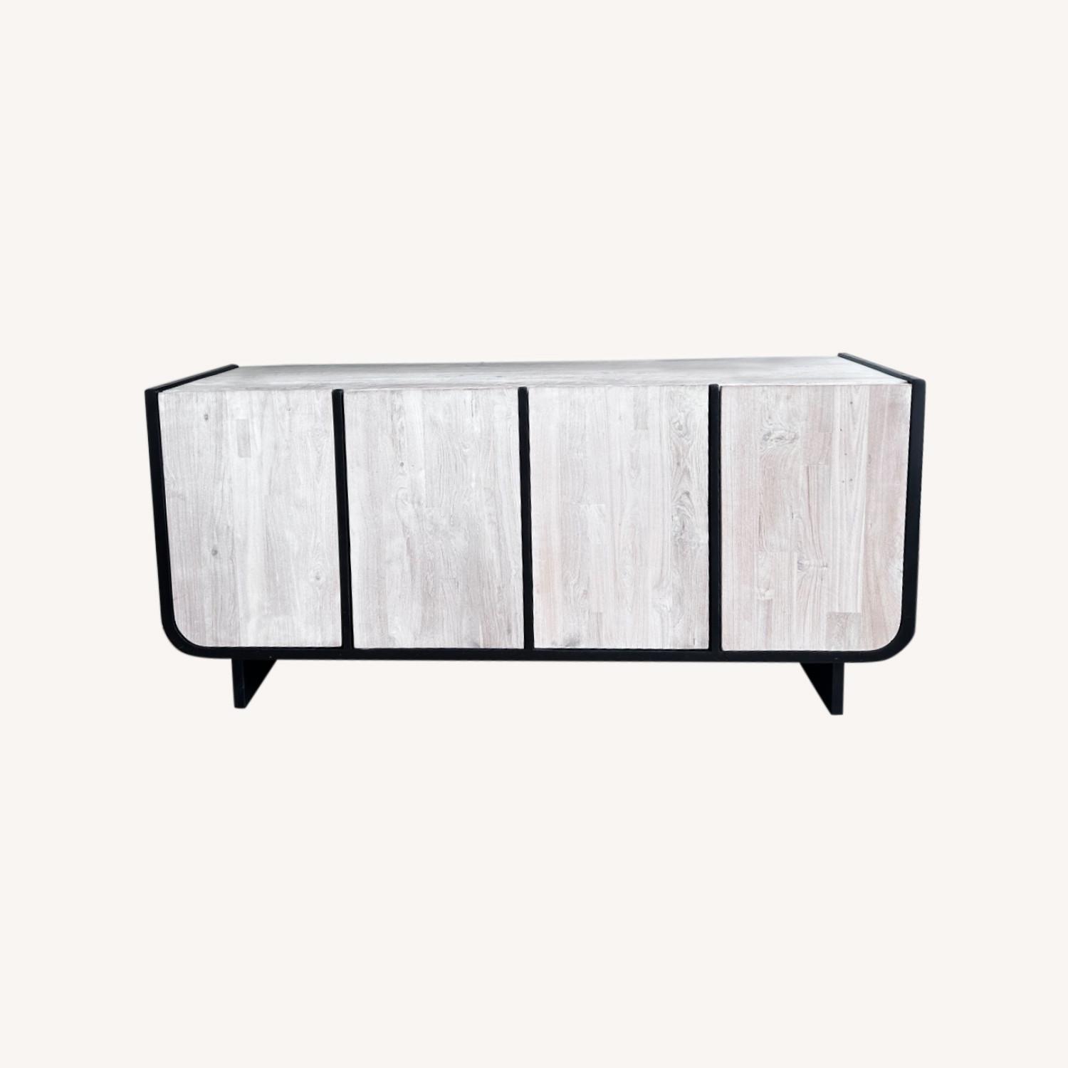 CB2 Sion White-Washed Teak Wood Credenza 61" - image-0