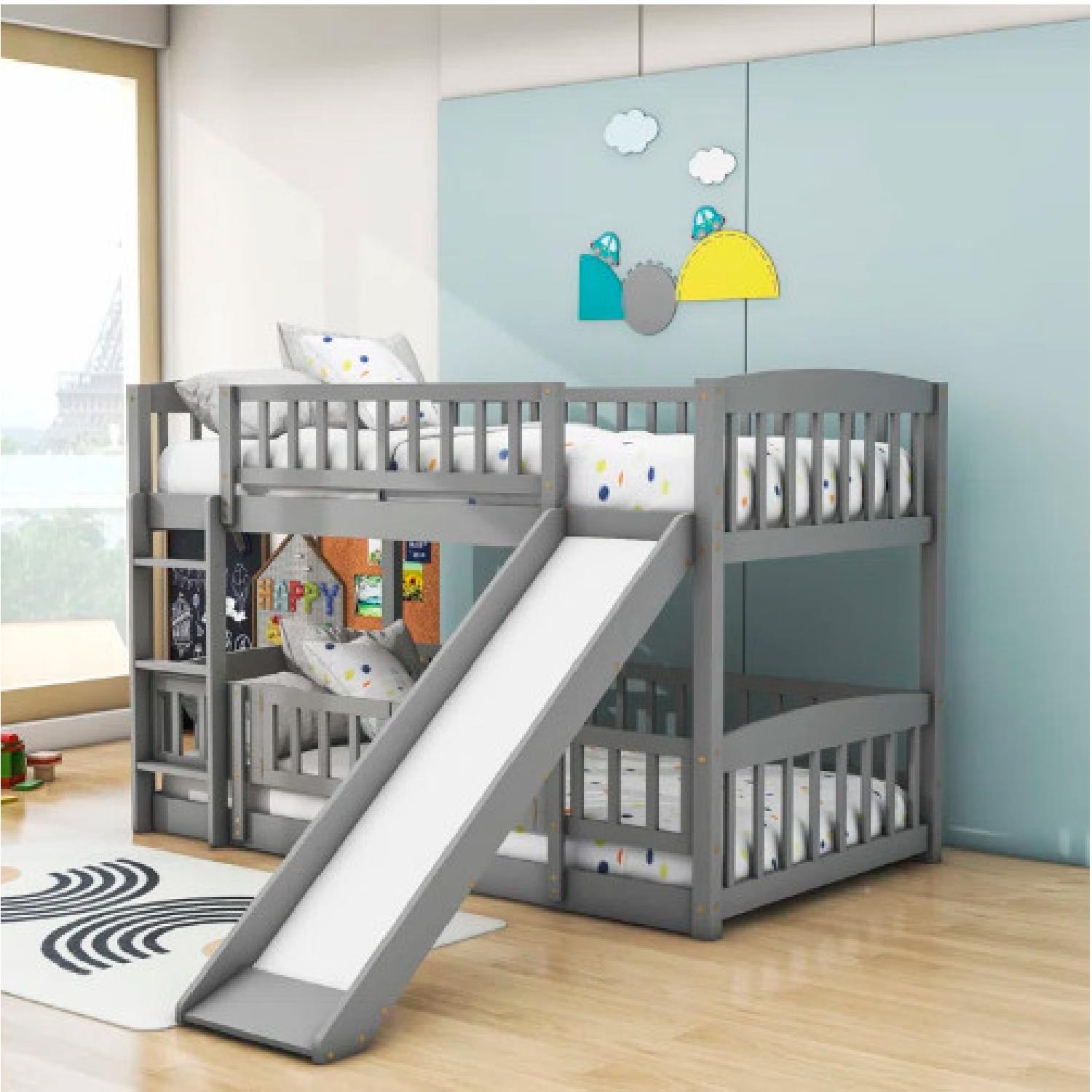 Wayfair Gray Bunk Bed with Slide - image-4