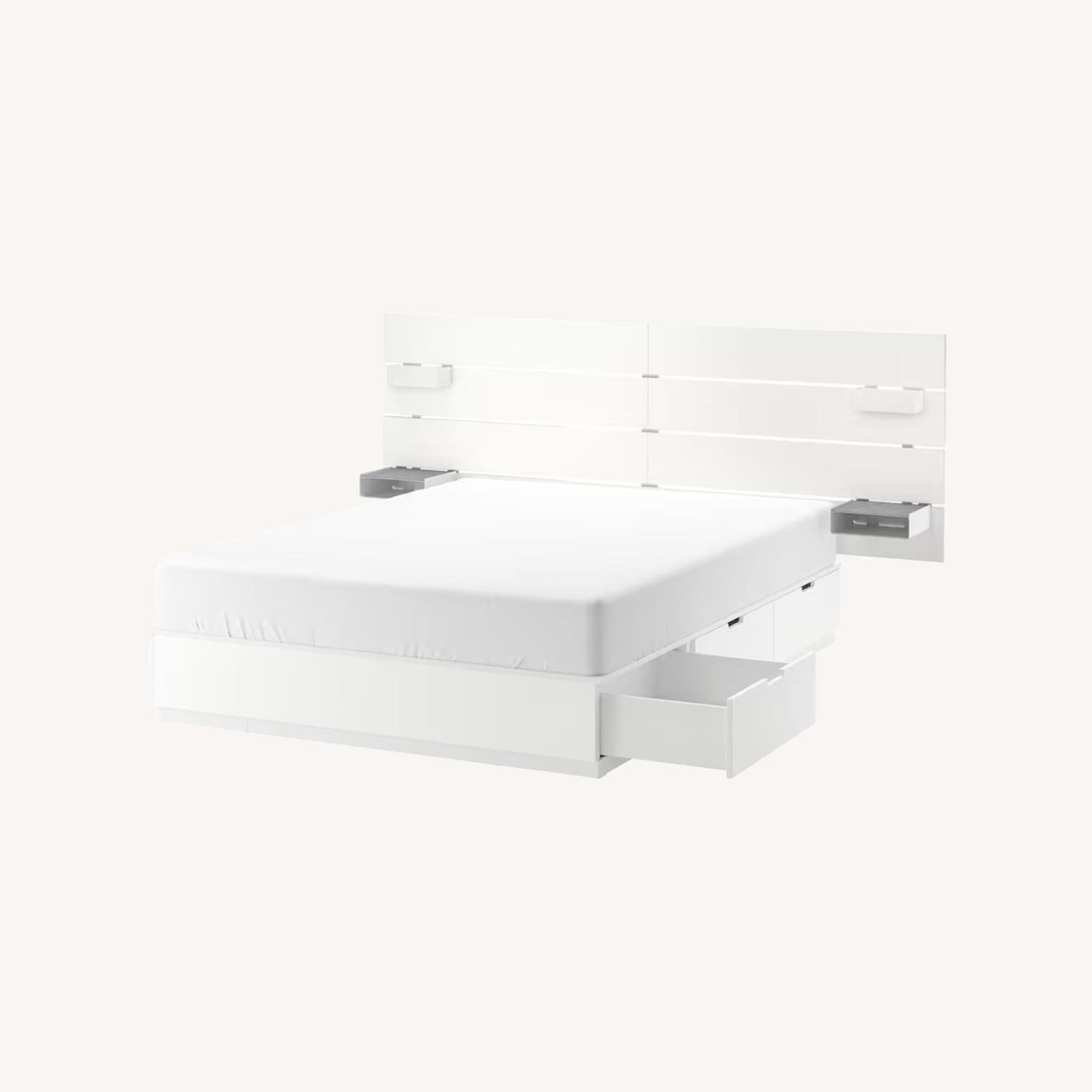 IKEA Nordli Queen Bed Headboard + Storage - image-0