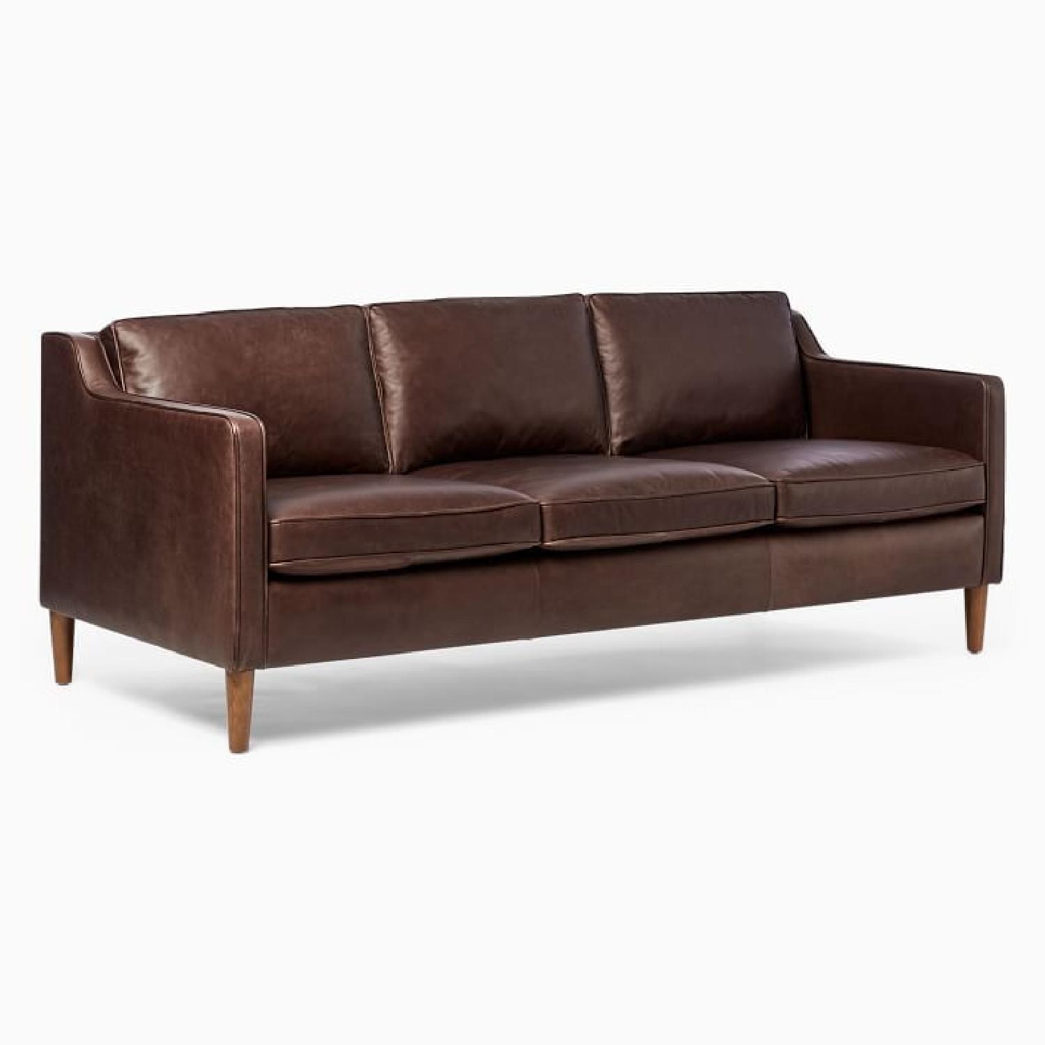 West Elm Hamilton Leather Sofa 81 - image-4