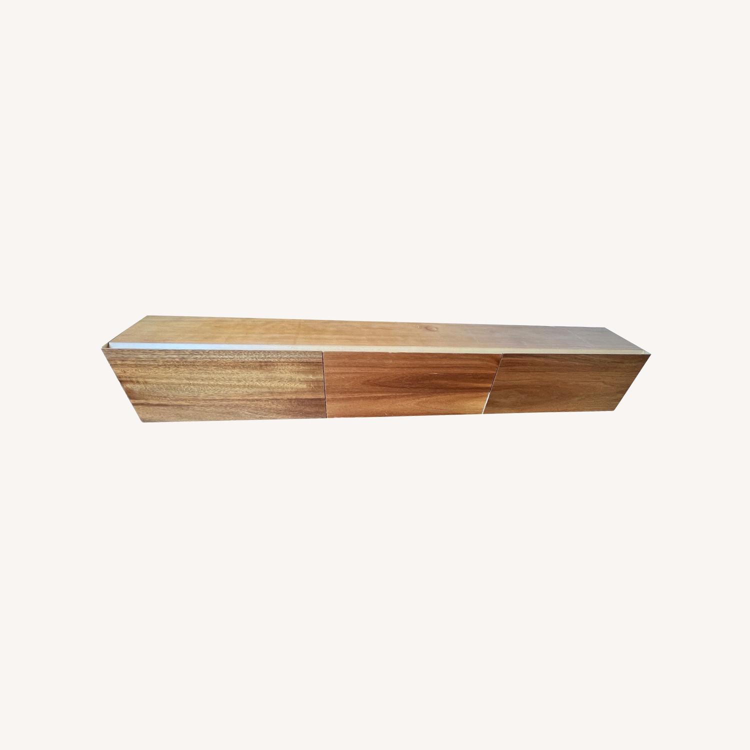 CB2 Hide N Seek Acacia Storage Shelf - image-0