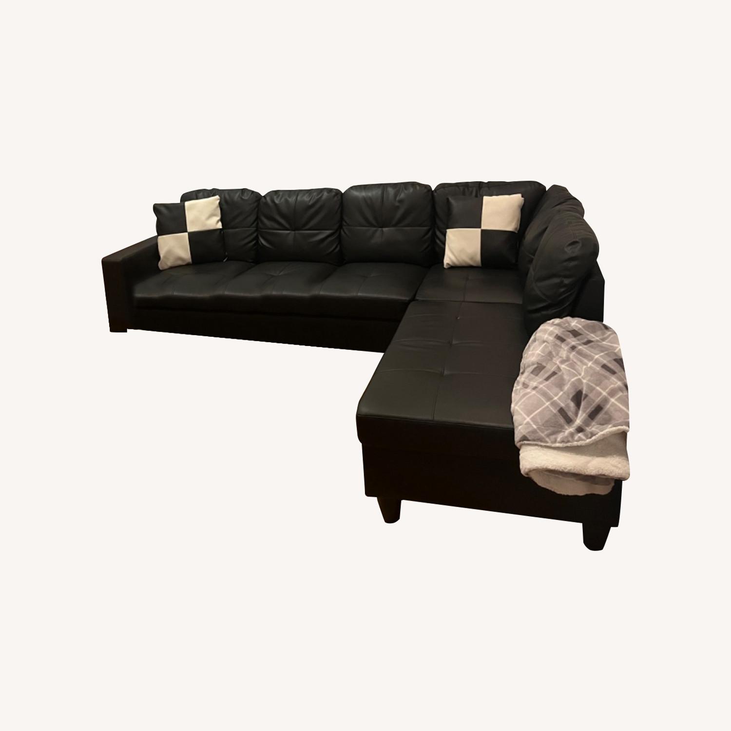 Chaidez Leather Sectional AptDeco - Main Image
