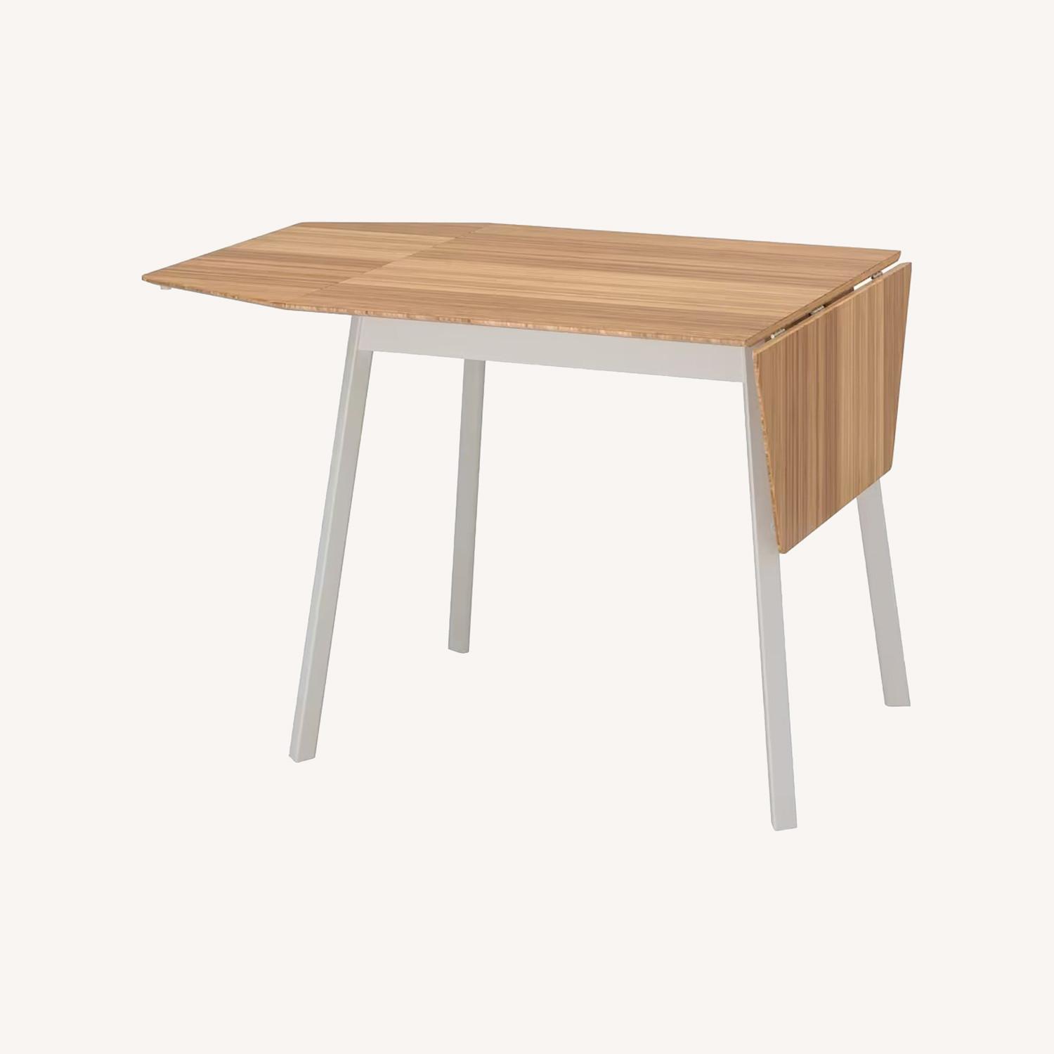 IKEA Drop-leaf kitchen Table, Bamboo/White - image-0