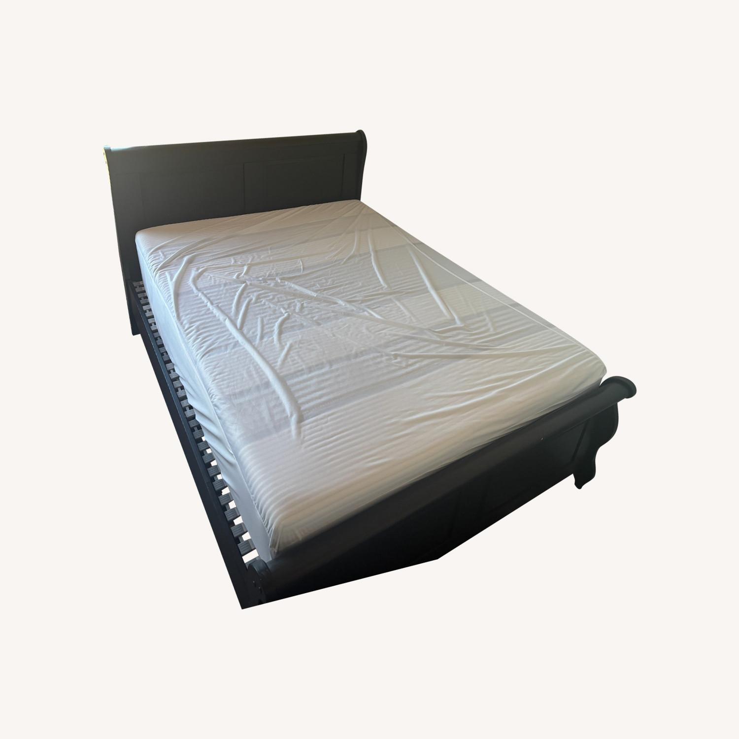 IKEA Dark Wood Queen Bed Frame - image-0