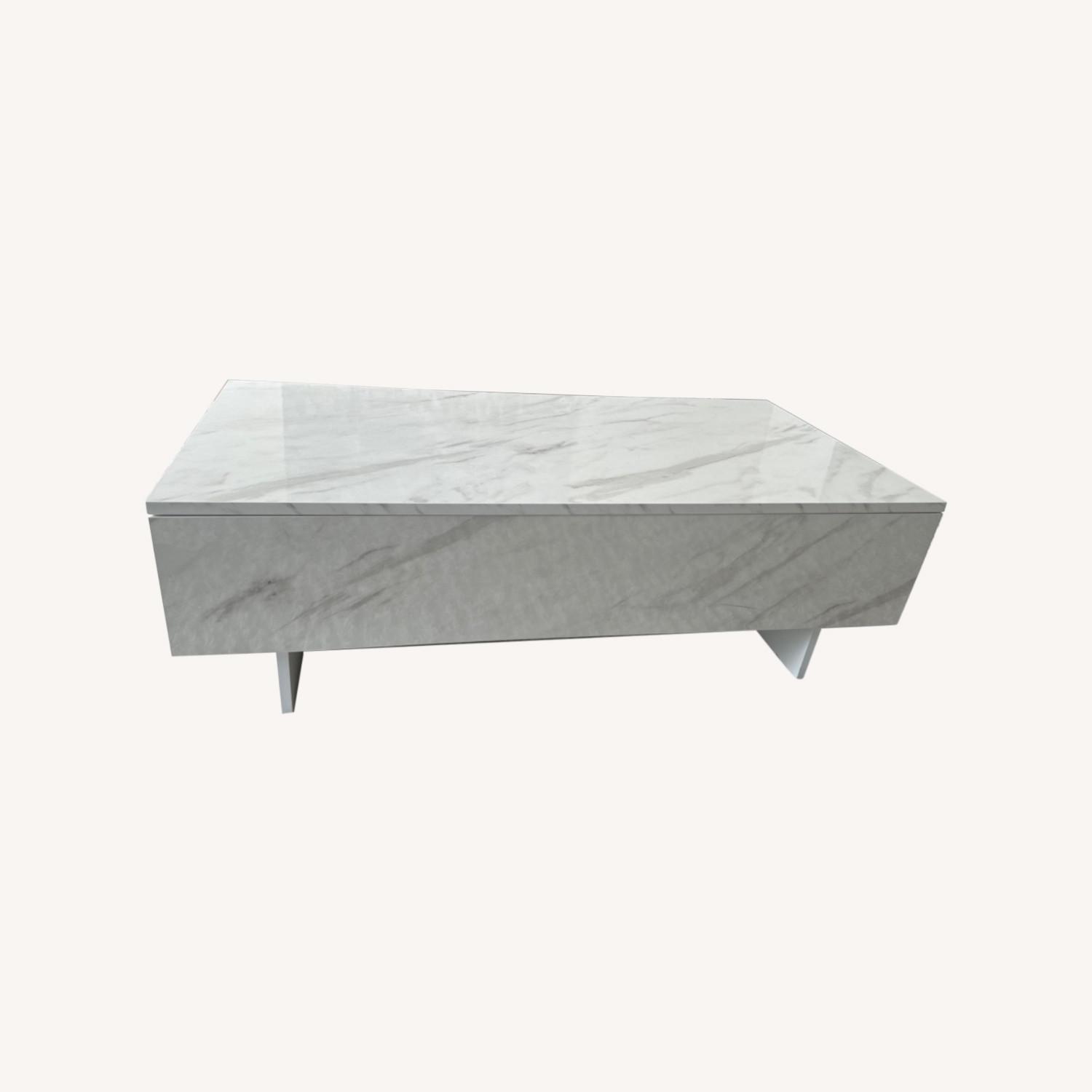 White Marble Coffee Table - image-0