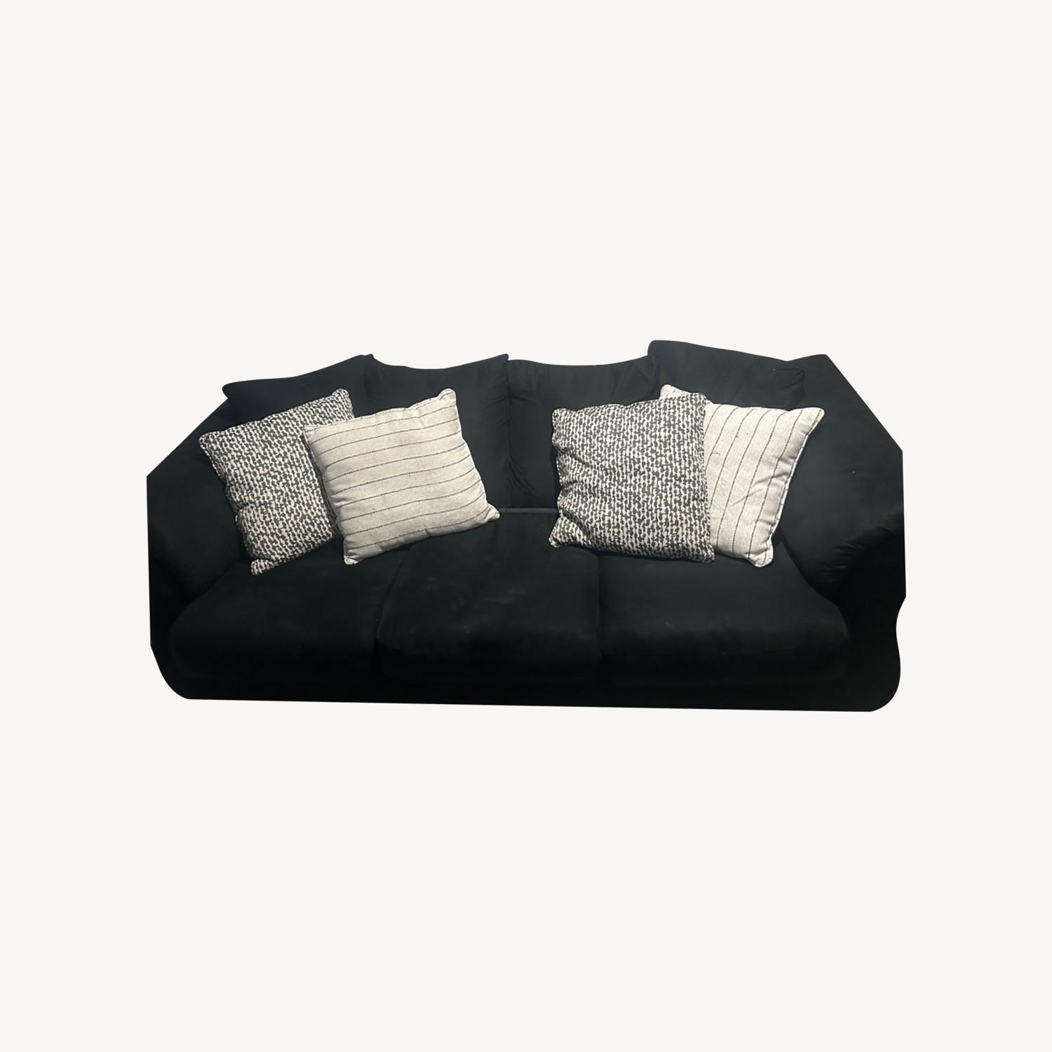 Raymour & Flanigan Black Sofa - AptDeco