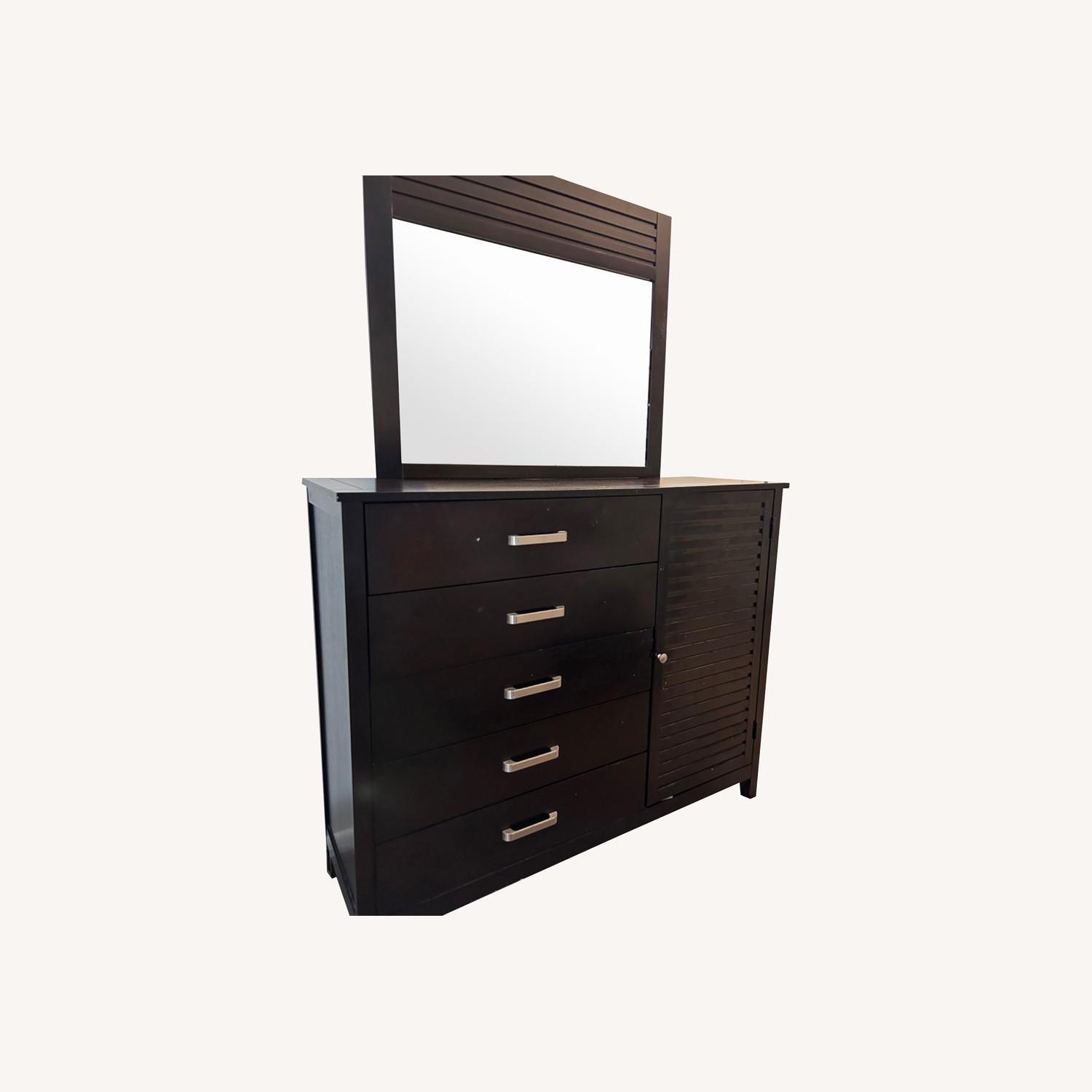 Espresso Dresser with Mirror - image-0