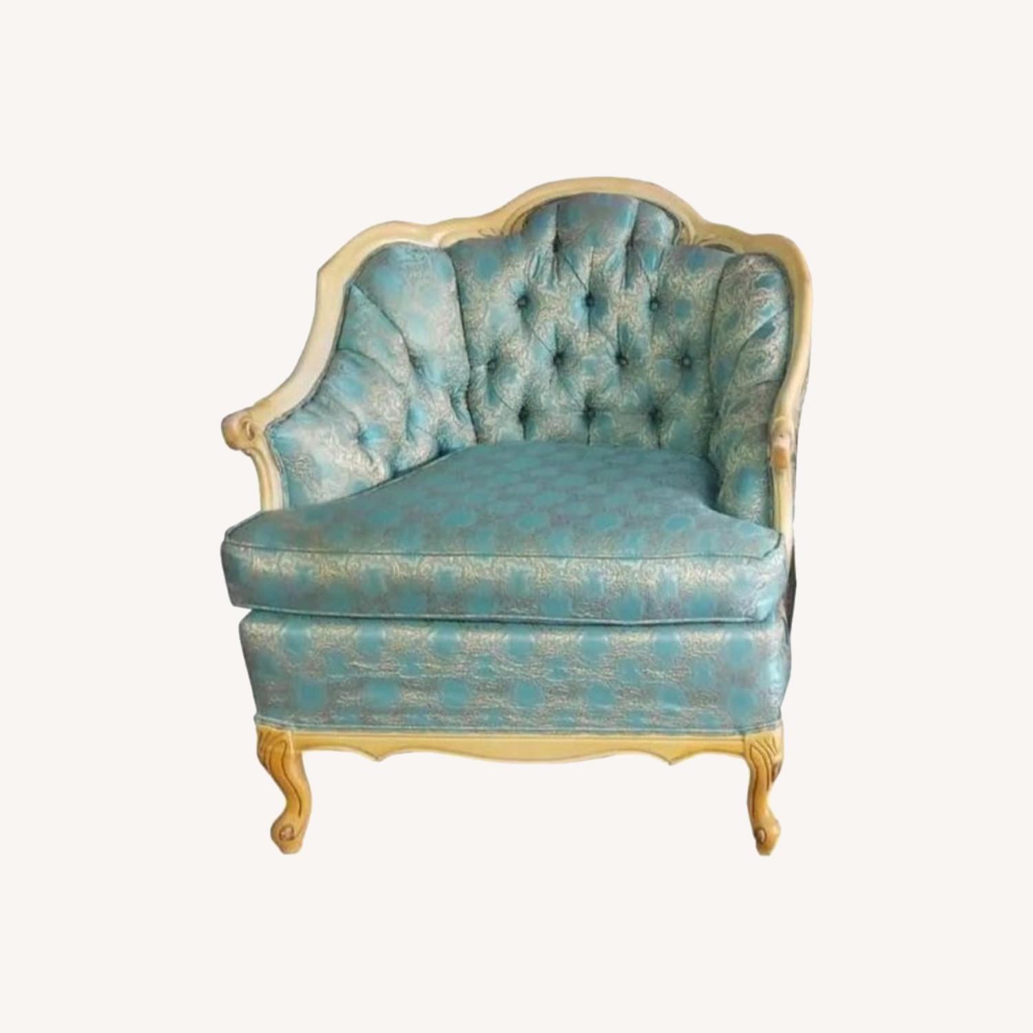 Vintage French Provincial Chairs in Damask & Gold - image-0
