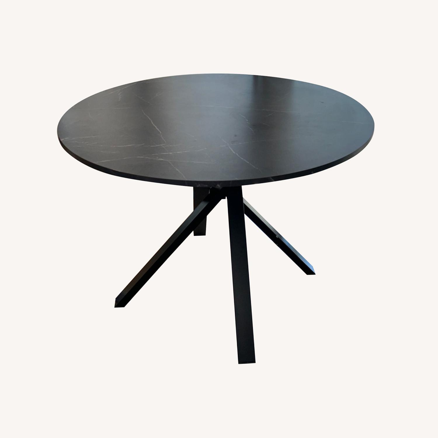 Dining Table Black Marble Effect - image-0