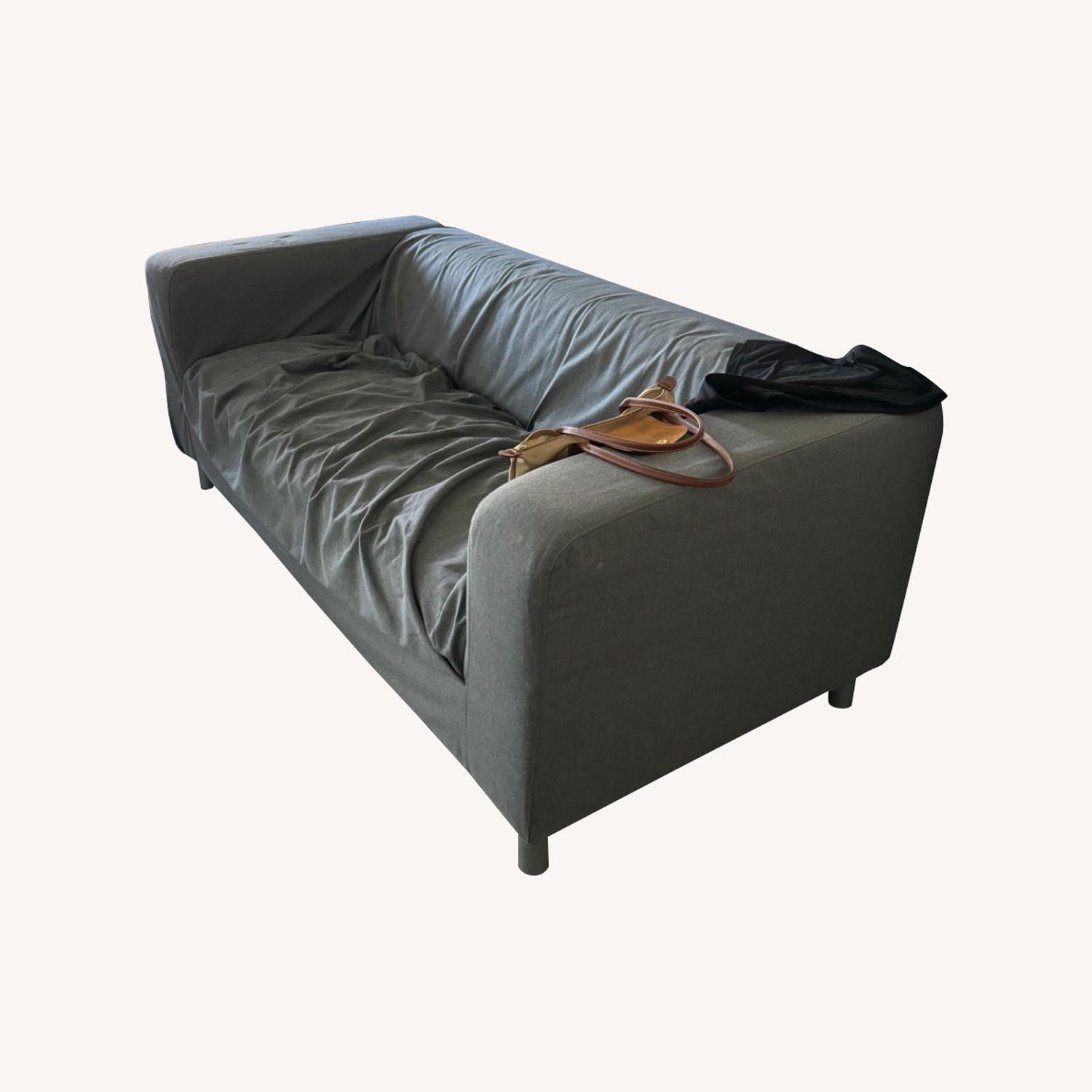 Grey Velvet Mid-Century Style Couch - image-2
