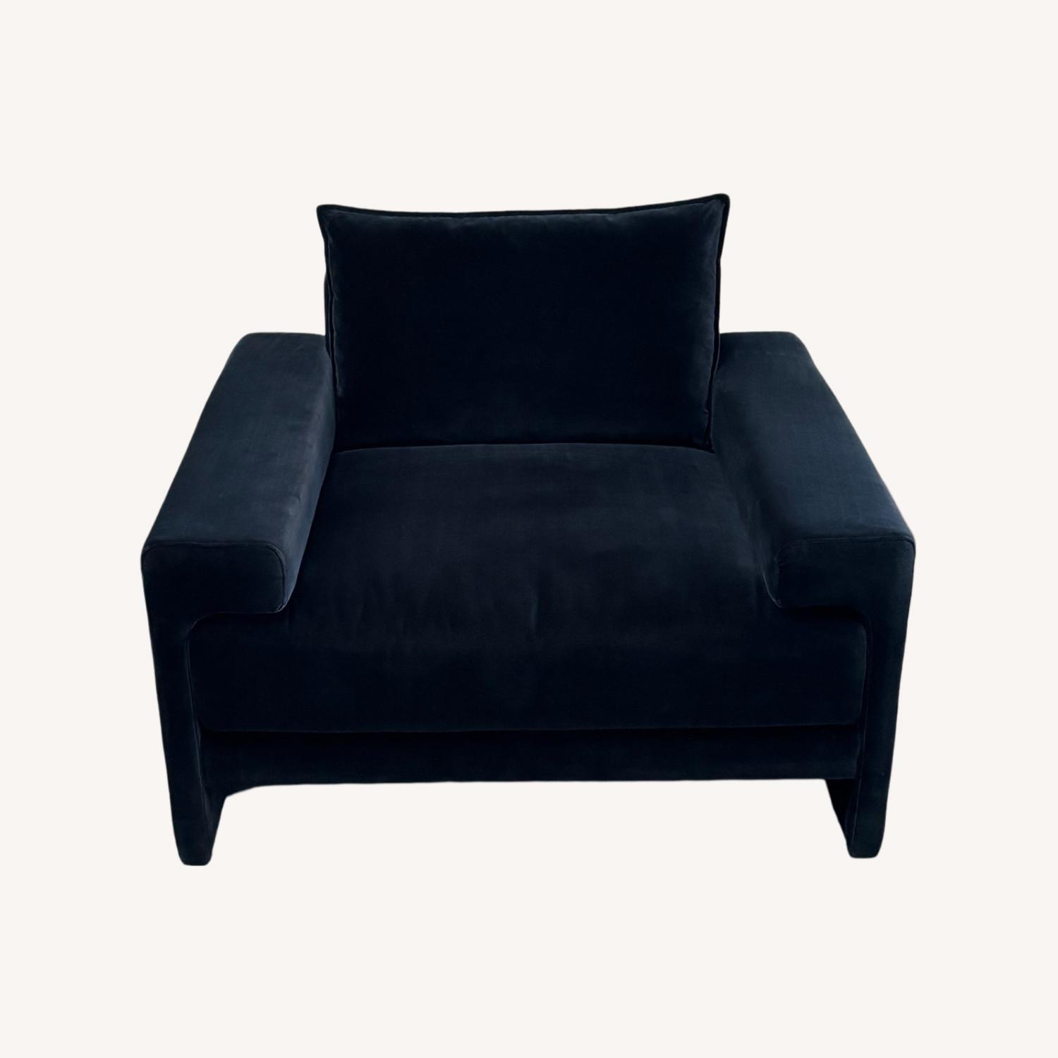 CB2 Camden Ink Blue Lounge Chair - image-0