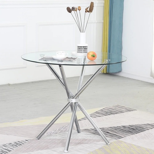 Used Two Moller Brand Chairs ,Round Glass Dining Table  for sale on AptDeco