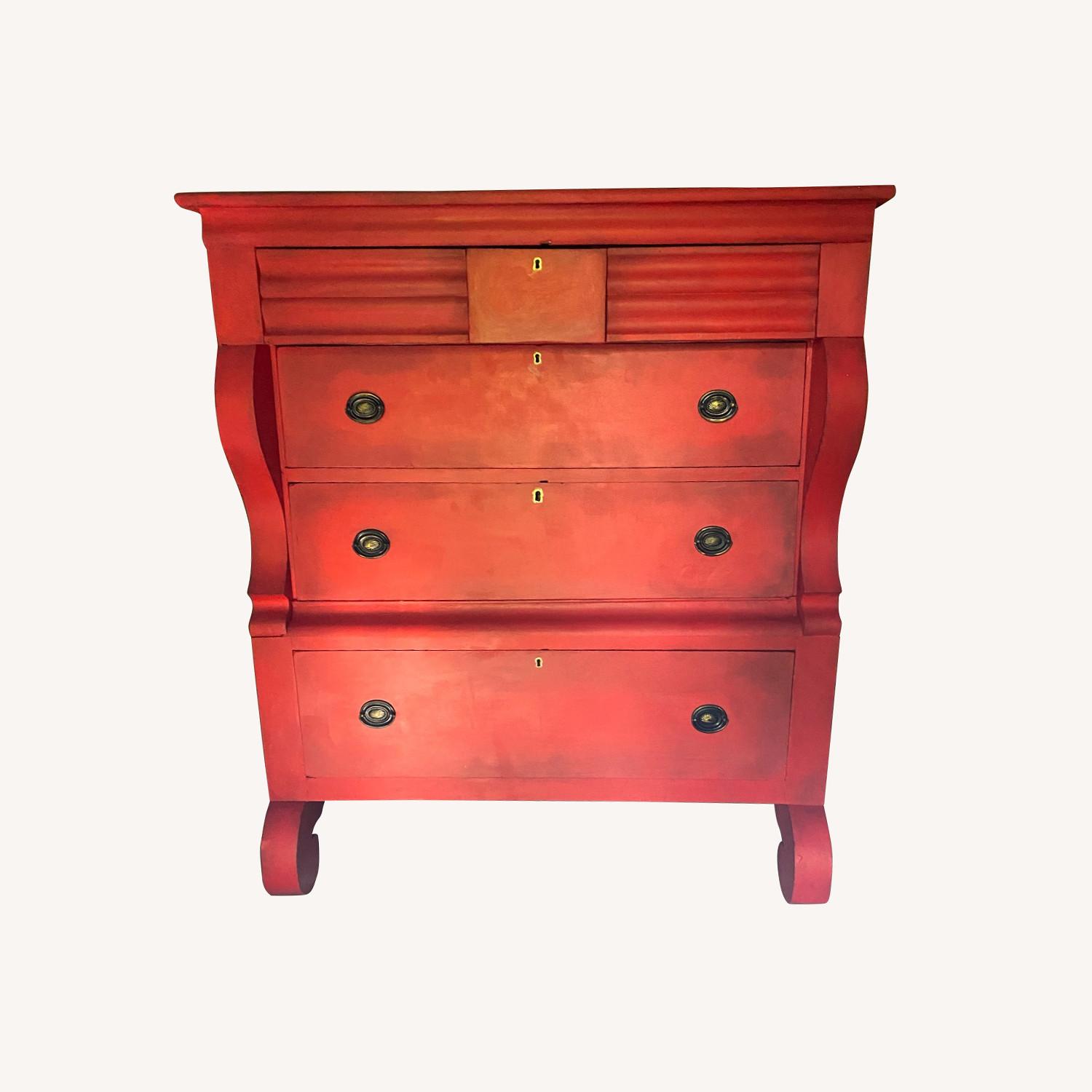 Red American Empire Dresser - AptDeco