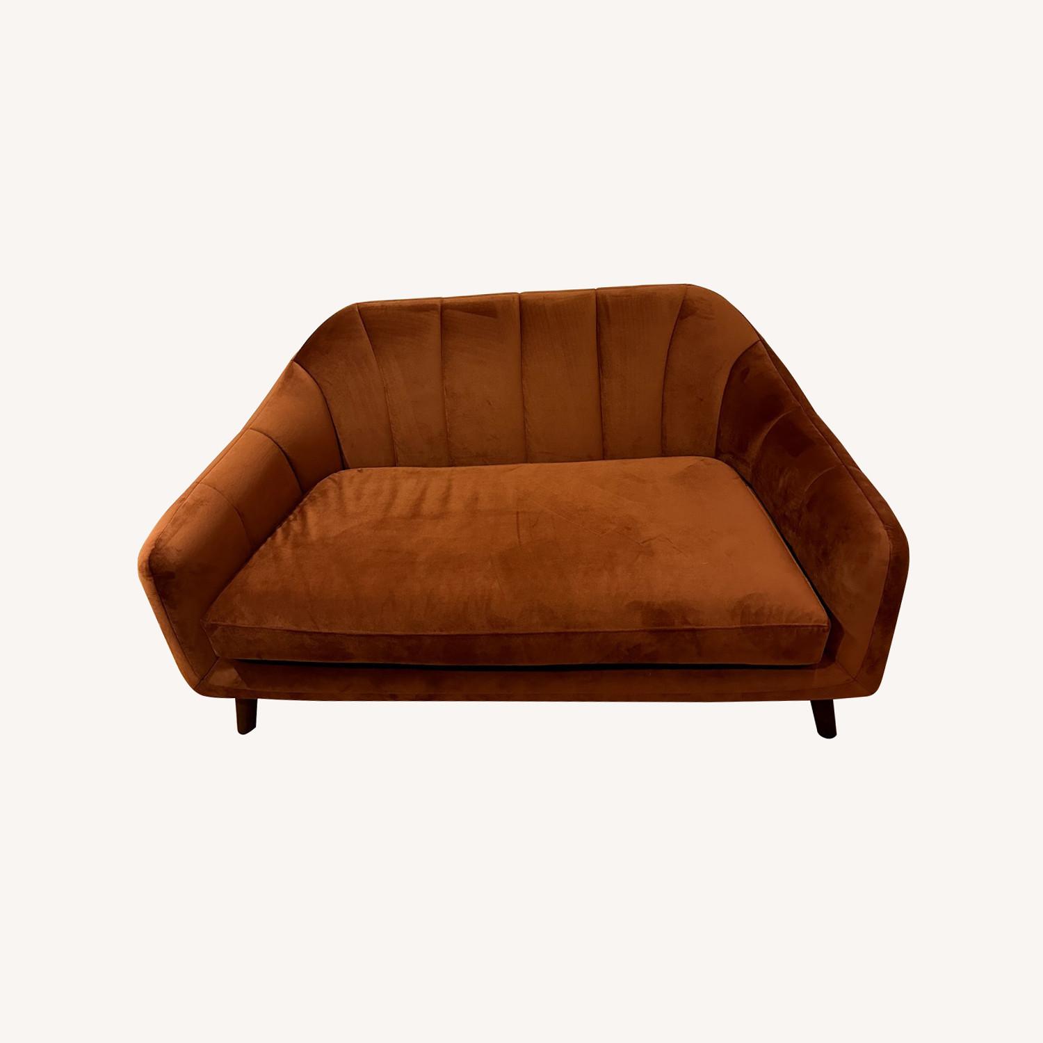 Wayfair Rust Velvet Loveseat - image-0