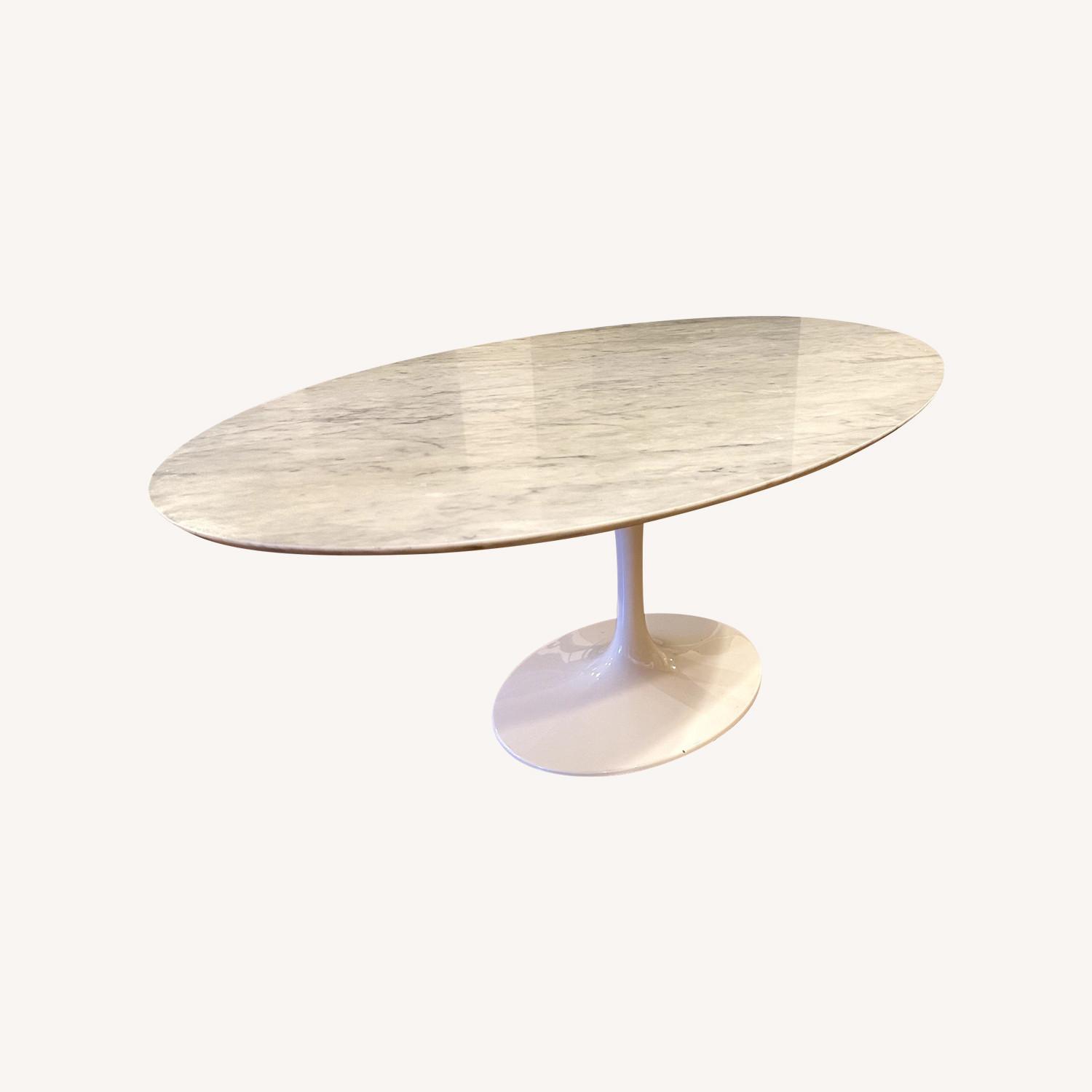 Room & Board Oval White Marble Tulip Table - image-0