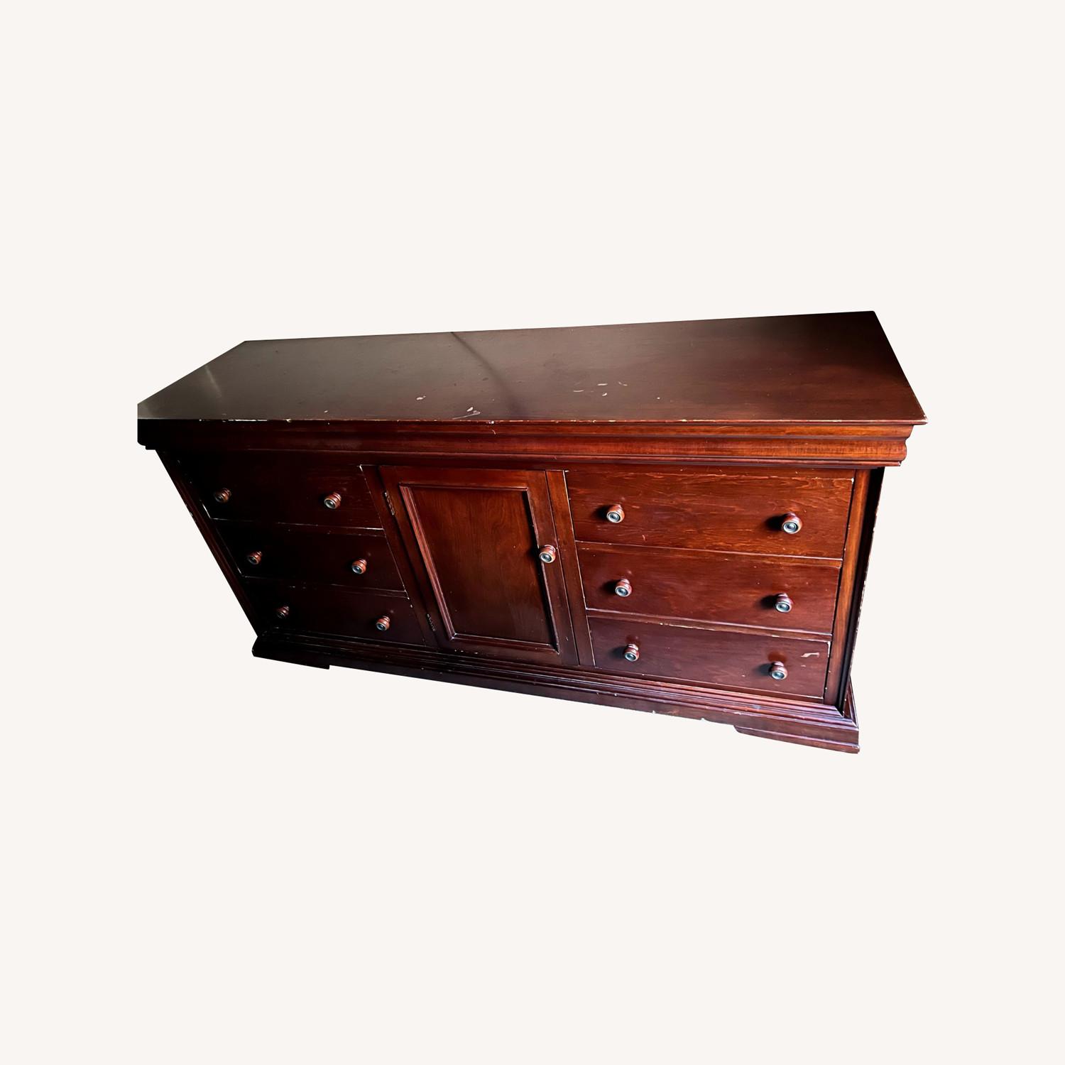 New Classic Versaille 6 Drawer Dresser in Bordeaux - AptDeco