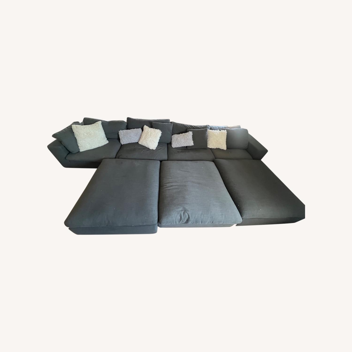 Large Grey Sectional Cloud Sofa - image-0