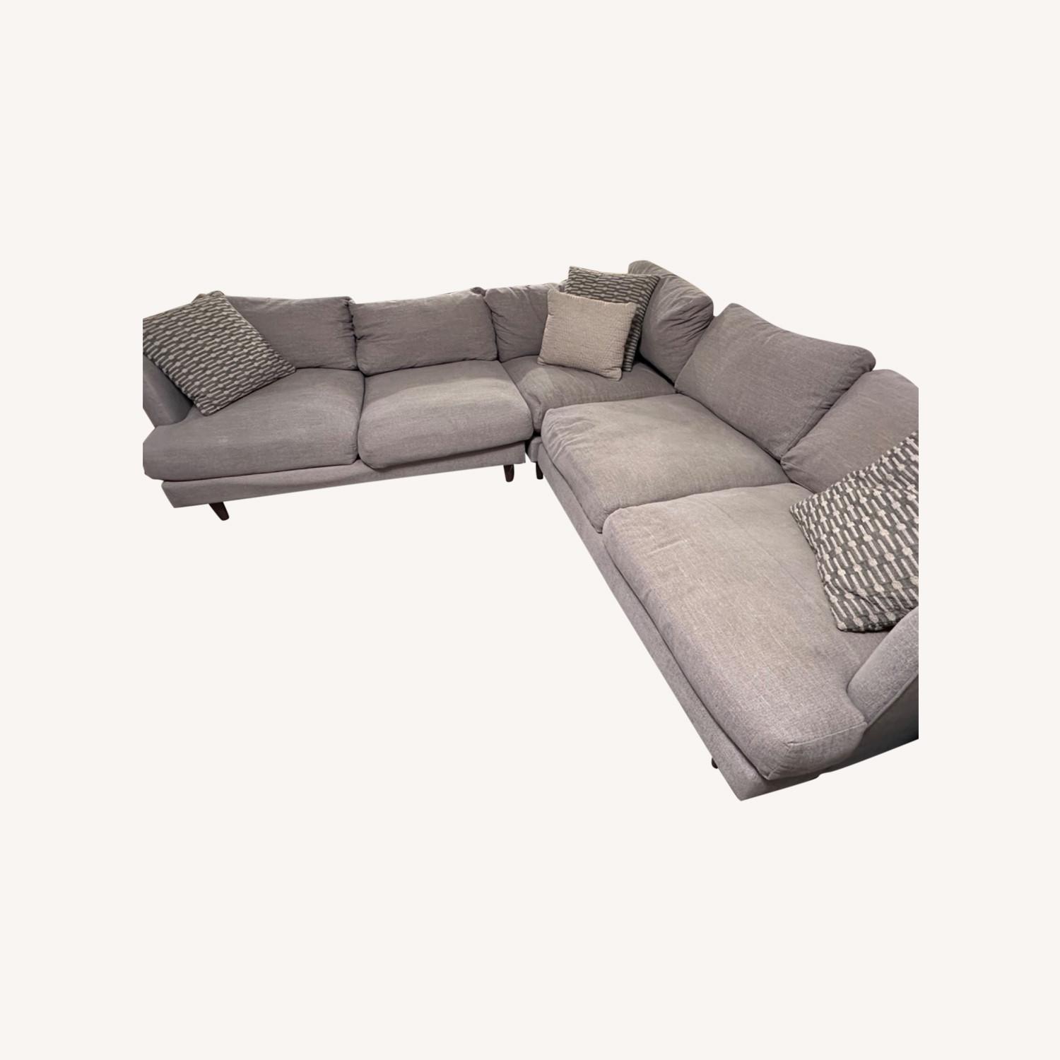 Living Spaces Adeline II Grey Chenille Sectional - image-0
