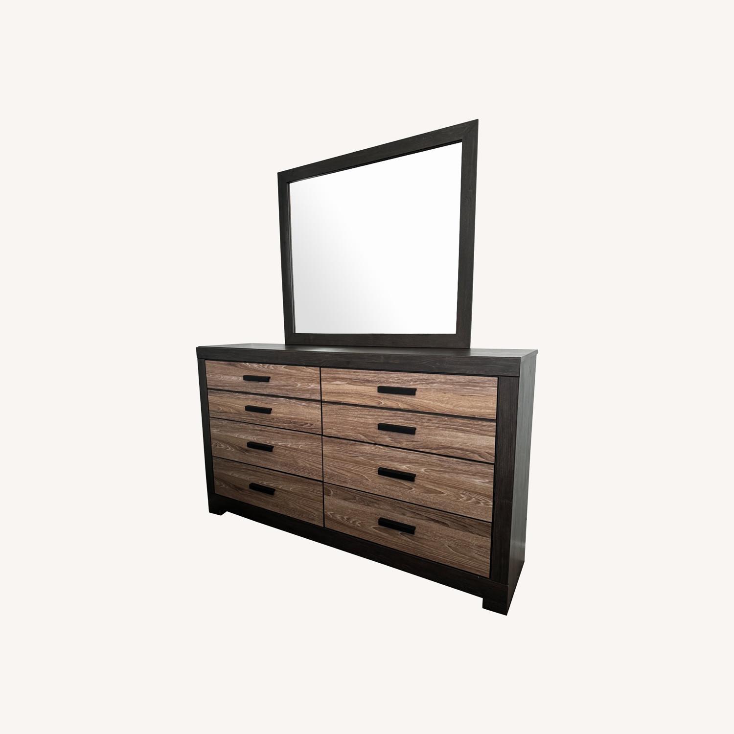 Dresser with Attached Mirror - image-0