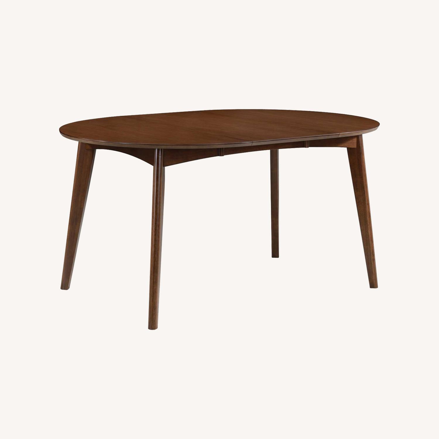 Mid-century Style Expandable Wood Dining Table - image-0