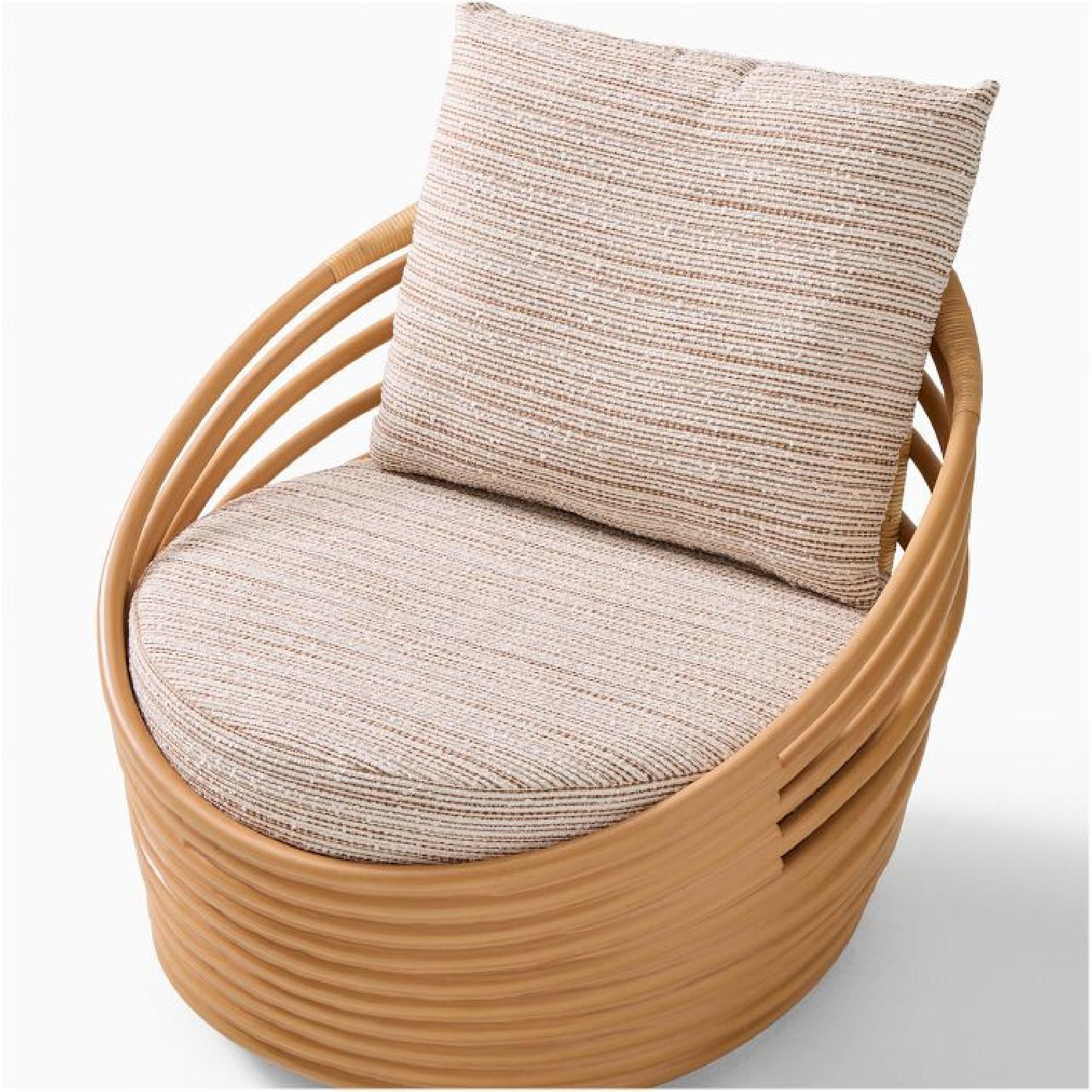 West Elm Minette Rattan Swivel Chair - image-5