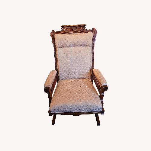 Used Carved Eastlake Style Upholstered Platform Rocker for sale on AptDeco