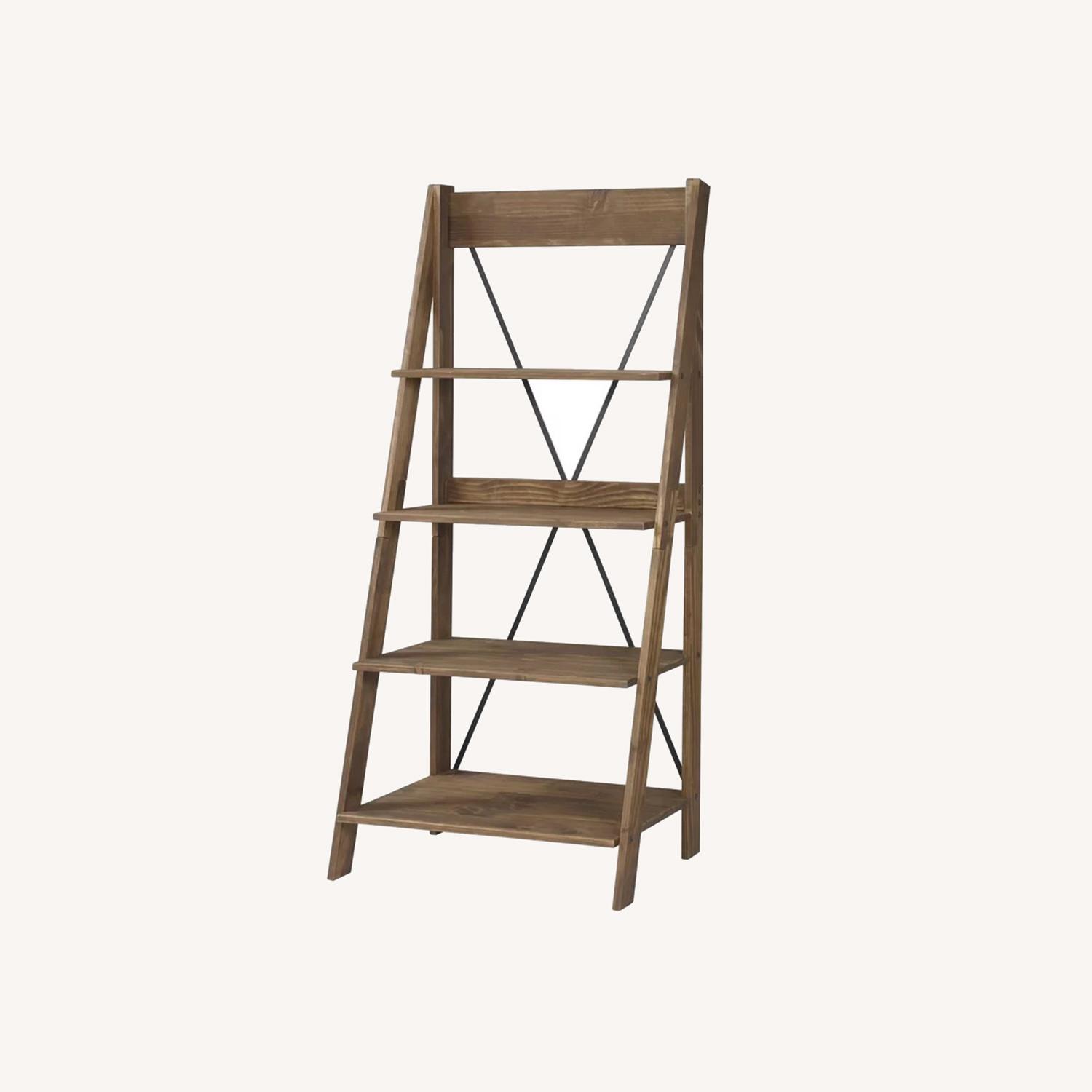 Wayfair Four Shelf Solid Wood Ladder Shelf and Bookcase - image-0