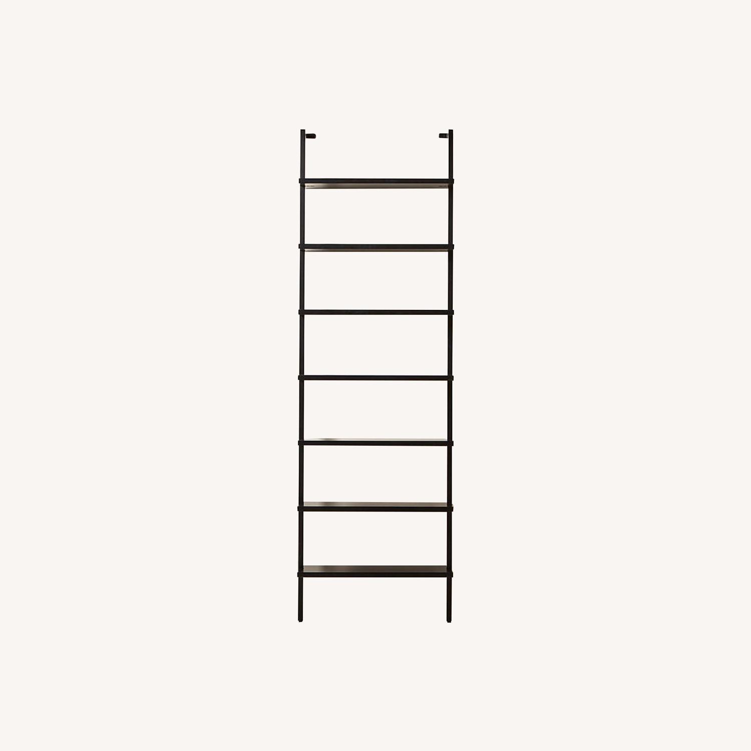 CB2 Stairway Black Metal Wall Mount Bookshelf 96'' - image-0