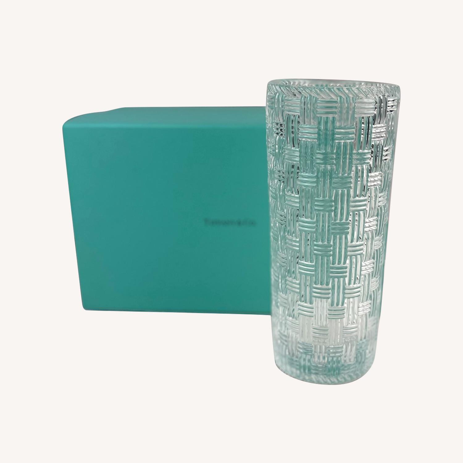 Tiffany & Co Woven Cylinder Basketweave Vase - image-0