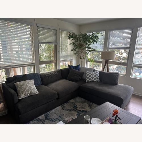Used Dark Gray Fabric 2 Piece Sectional for sale on AptDeco