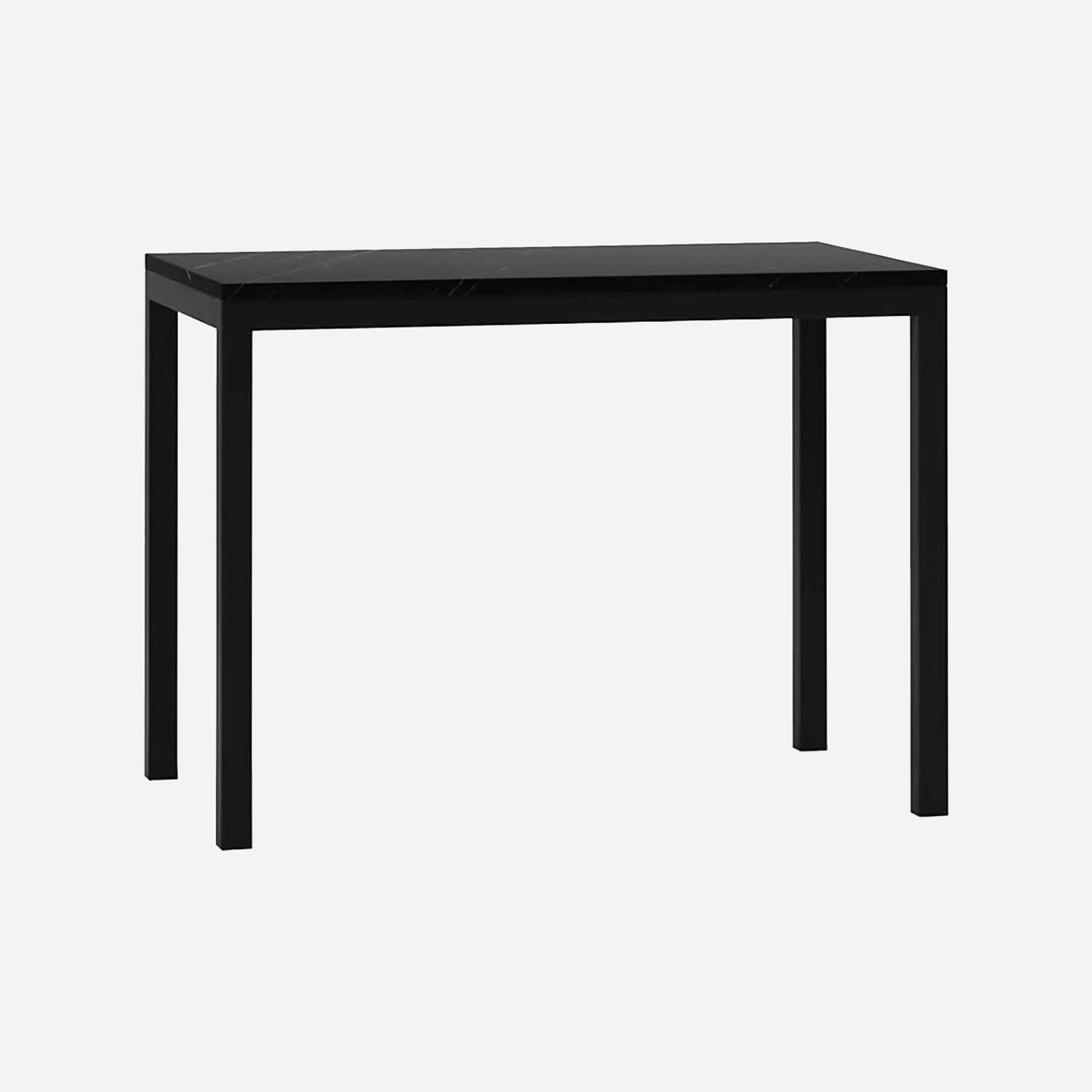 Crate & Barrel Parsons Black Dining Table, Marble Top - image-7