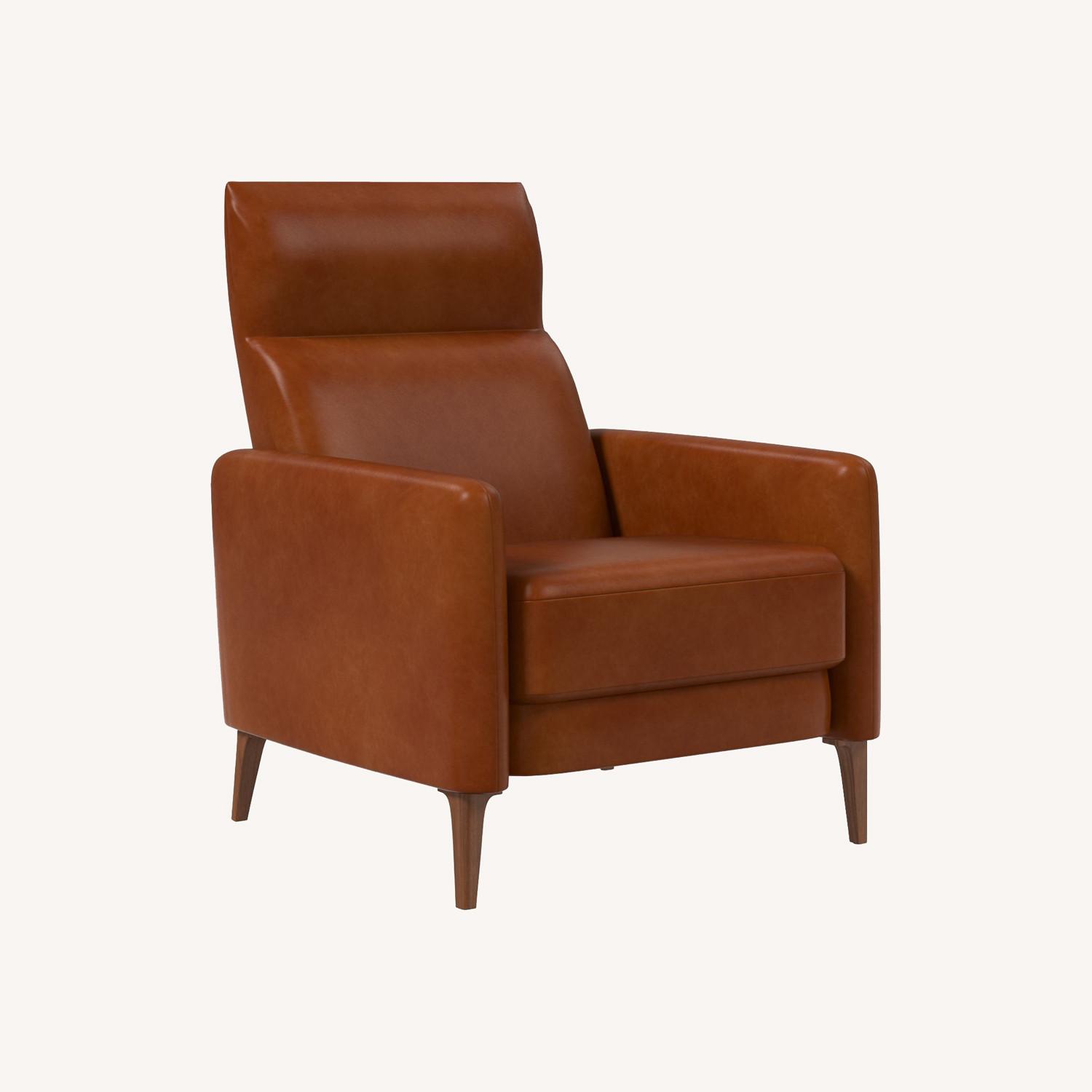 West Elm Auburn Leather Recliner - image-0