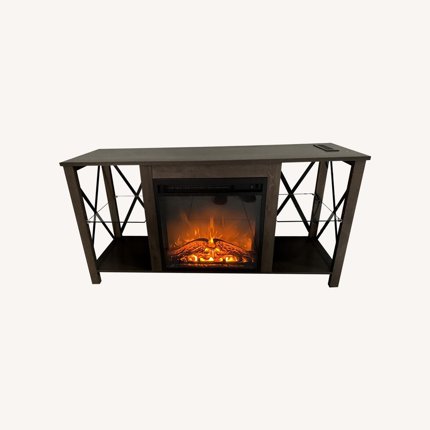 Rustic Fireplace TV Stand - image-0