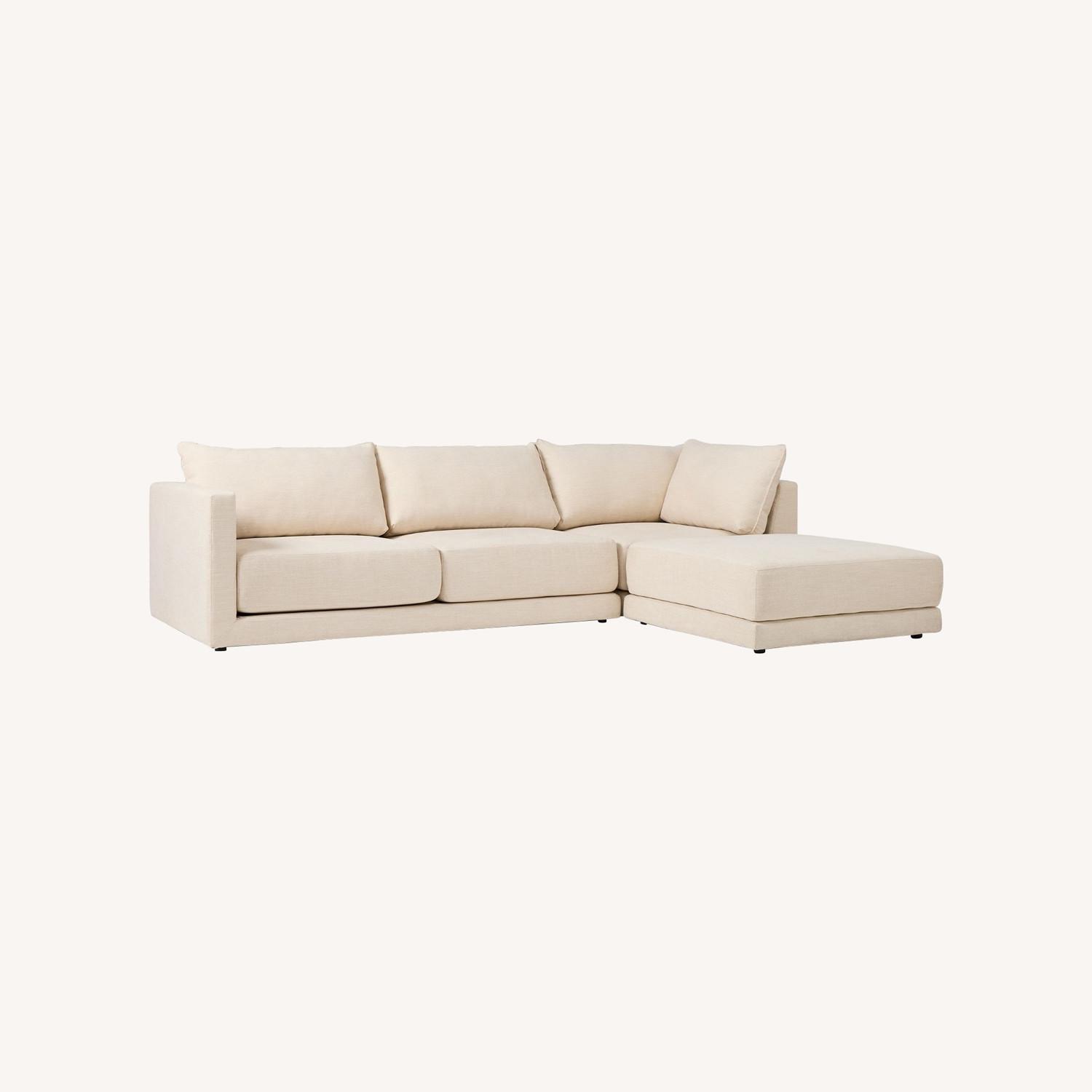 West Elm Melbourne 2 Seat 3 Pieace Right Ottoman Sectional - image-0