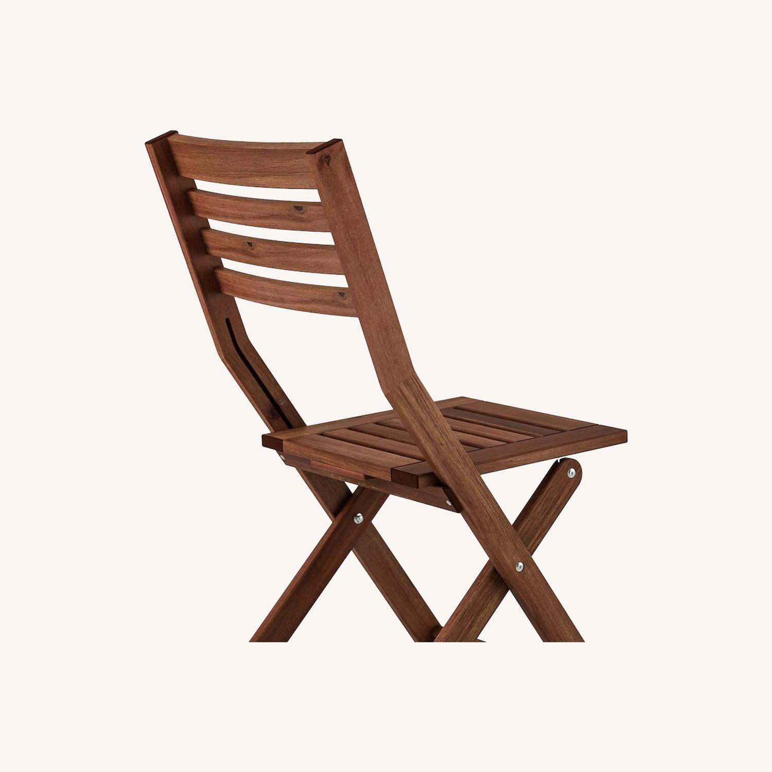 IKEA PPLAR Chair Outdoor Foldable Brown Stained - image-0