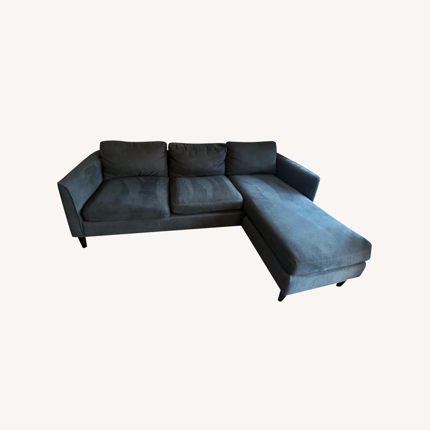 Gray Reversible Sectional Couch - image-0