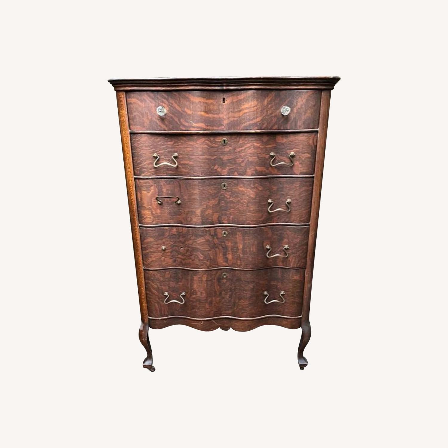 Antique Tiger wood Dresser or Chest - image-0