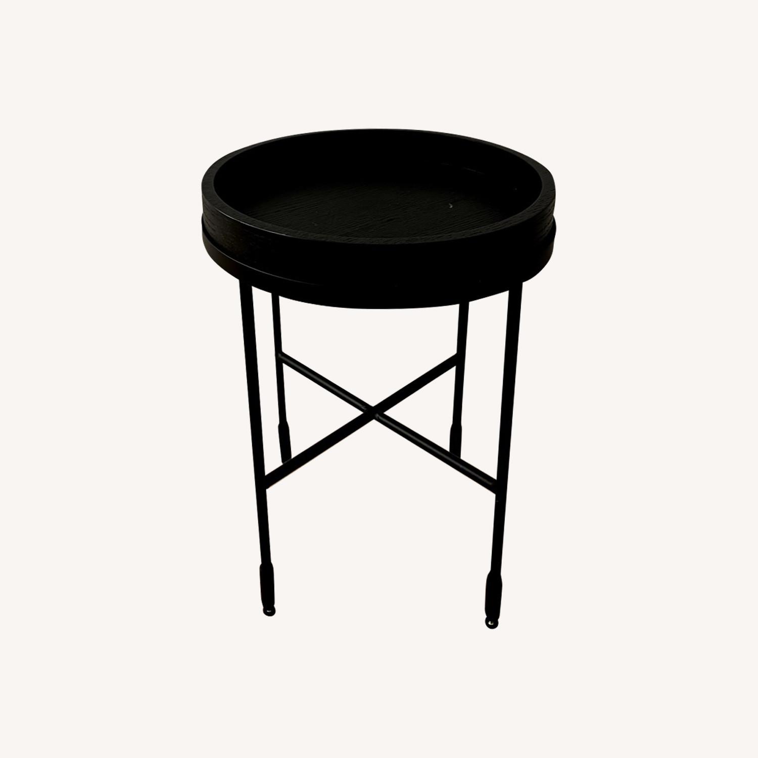 Target Round Wood & Metal Accent Side Table - image-0