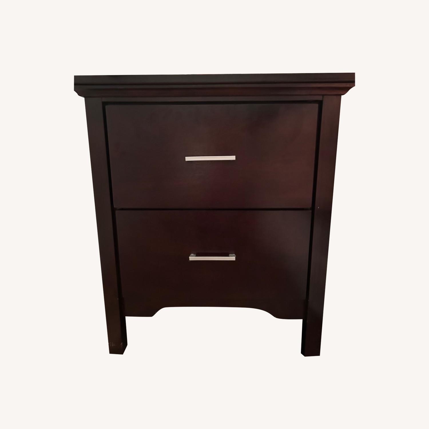 Mahogany Wood Nightstand - image-0