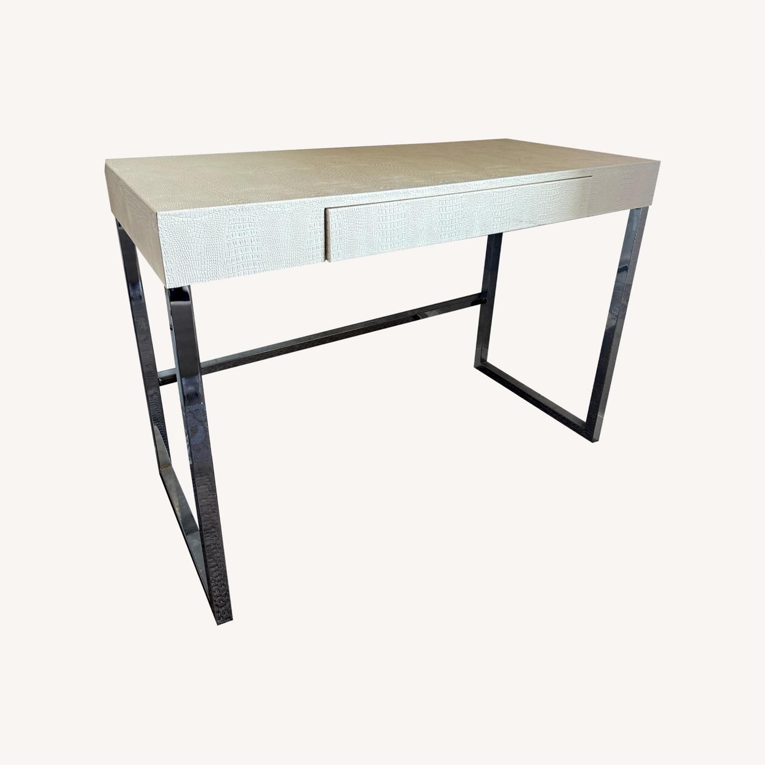 Faux Snakeskin Writing Desk - image-0