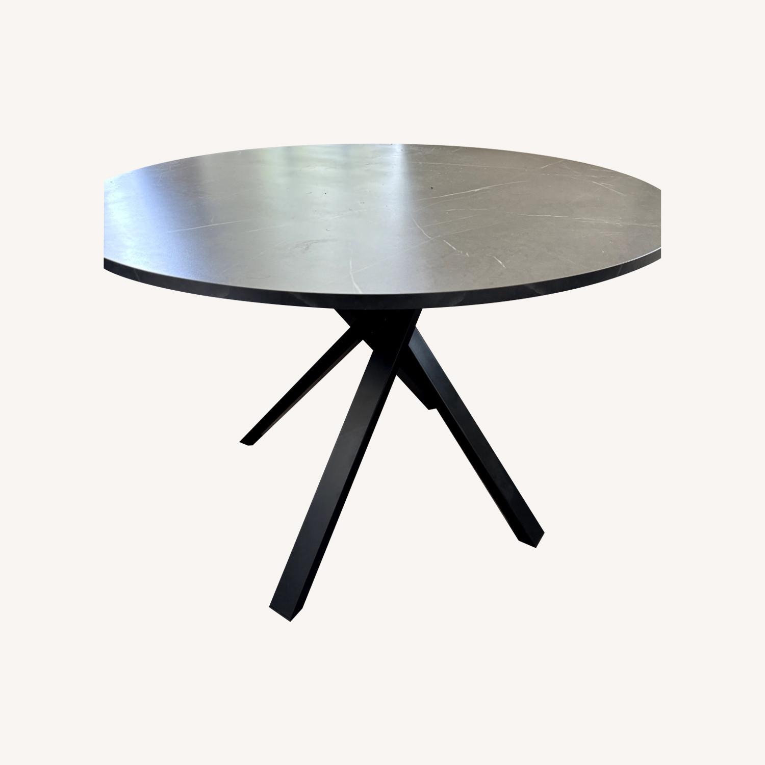 IKEA Table, Black Marble Effect - image-0