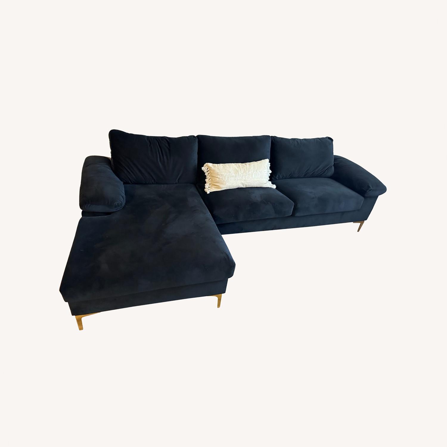 Black Velvet Couch - image-0