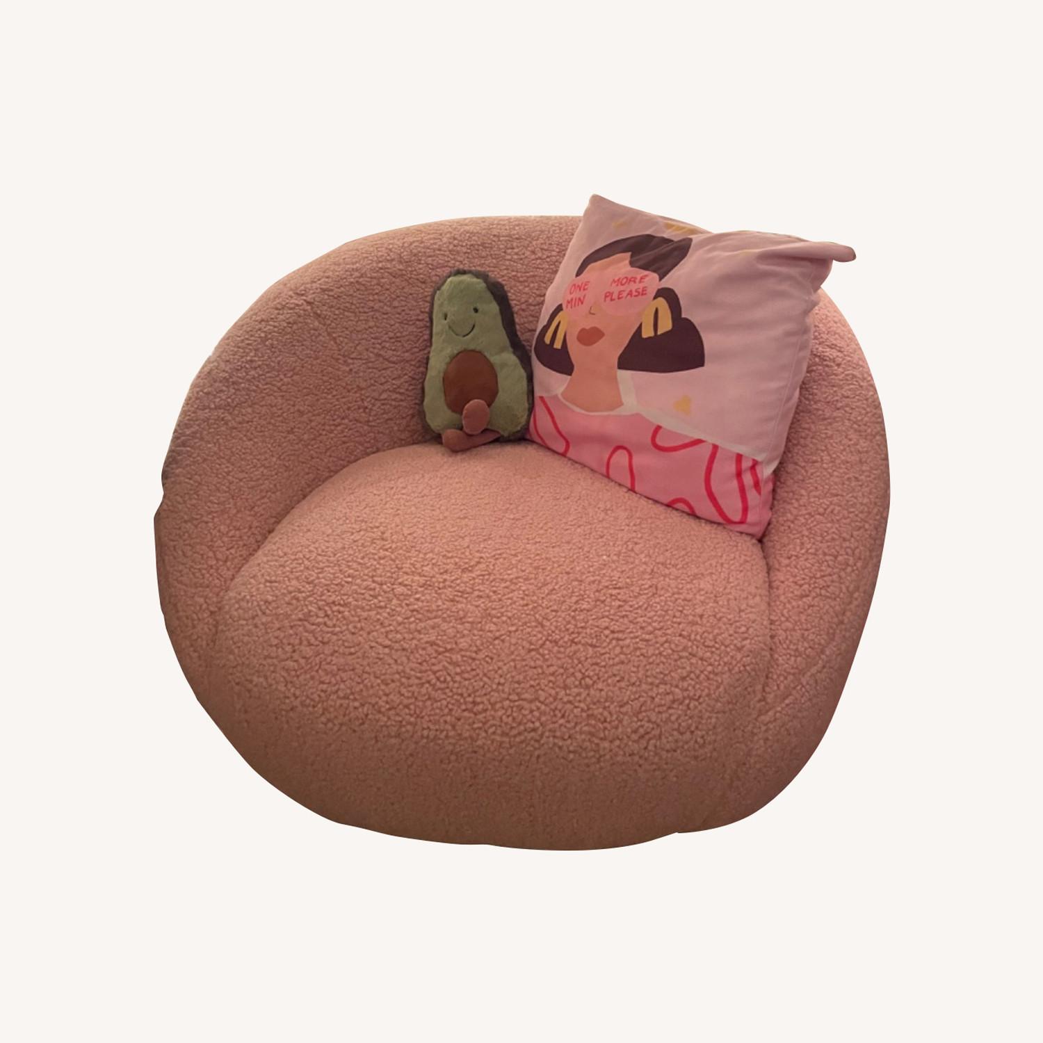 Target Sherpa Pink Swivel Accent Chair - image-0